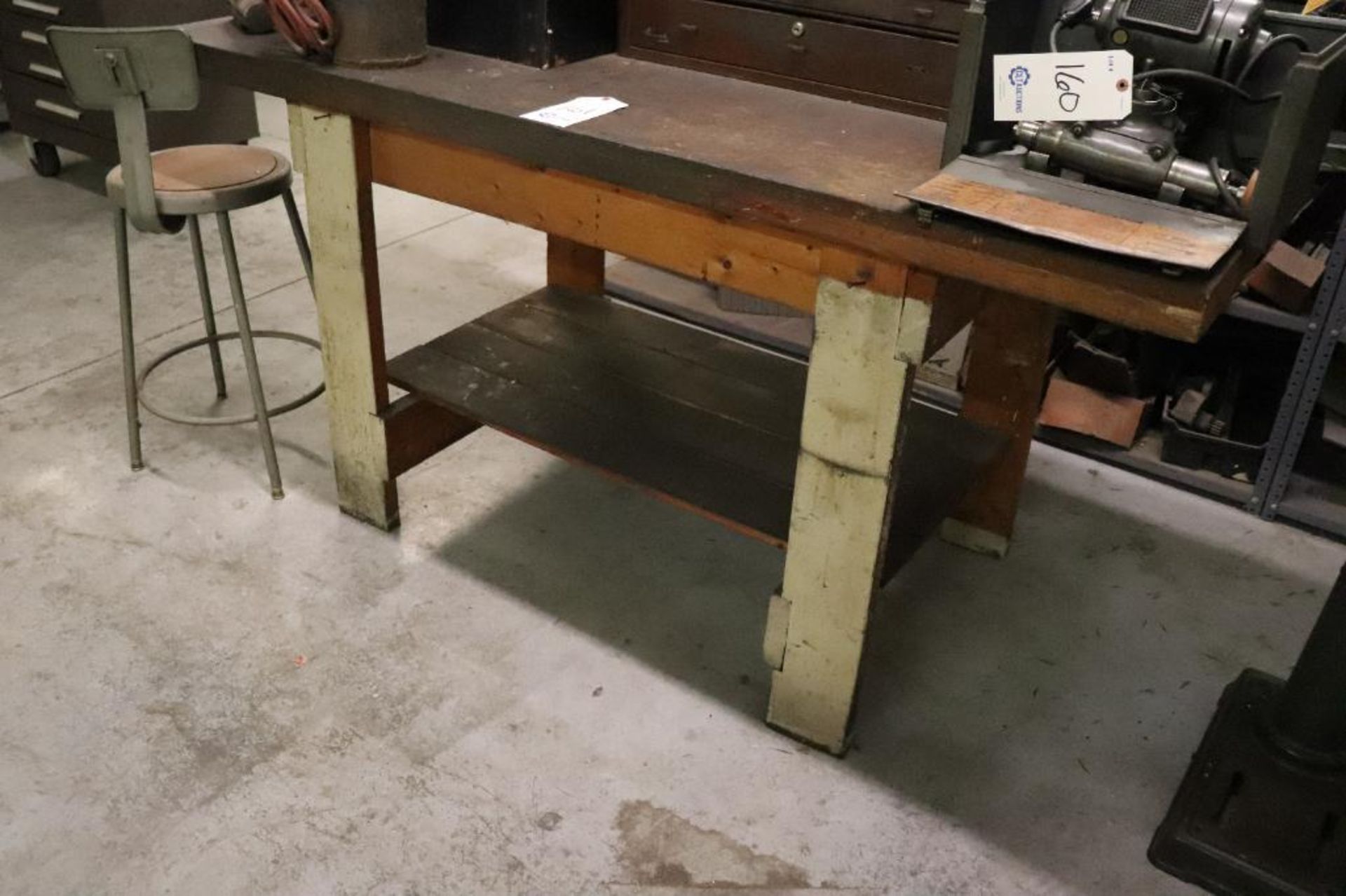 Wooden work bench 26.5" x 72" 34.5"H - Image 2 of 5