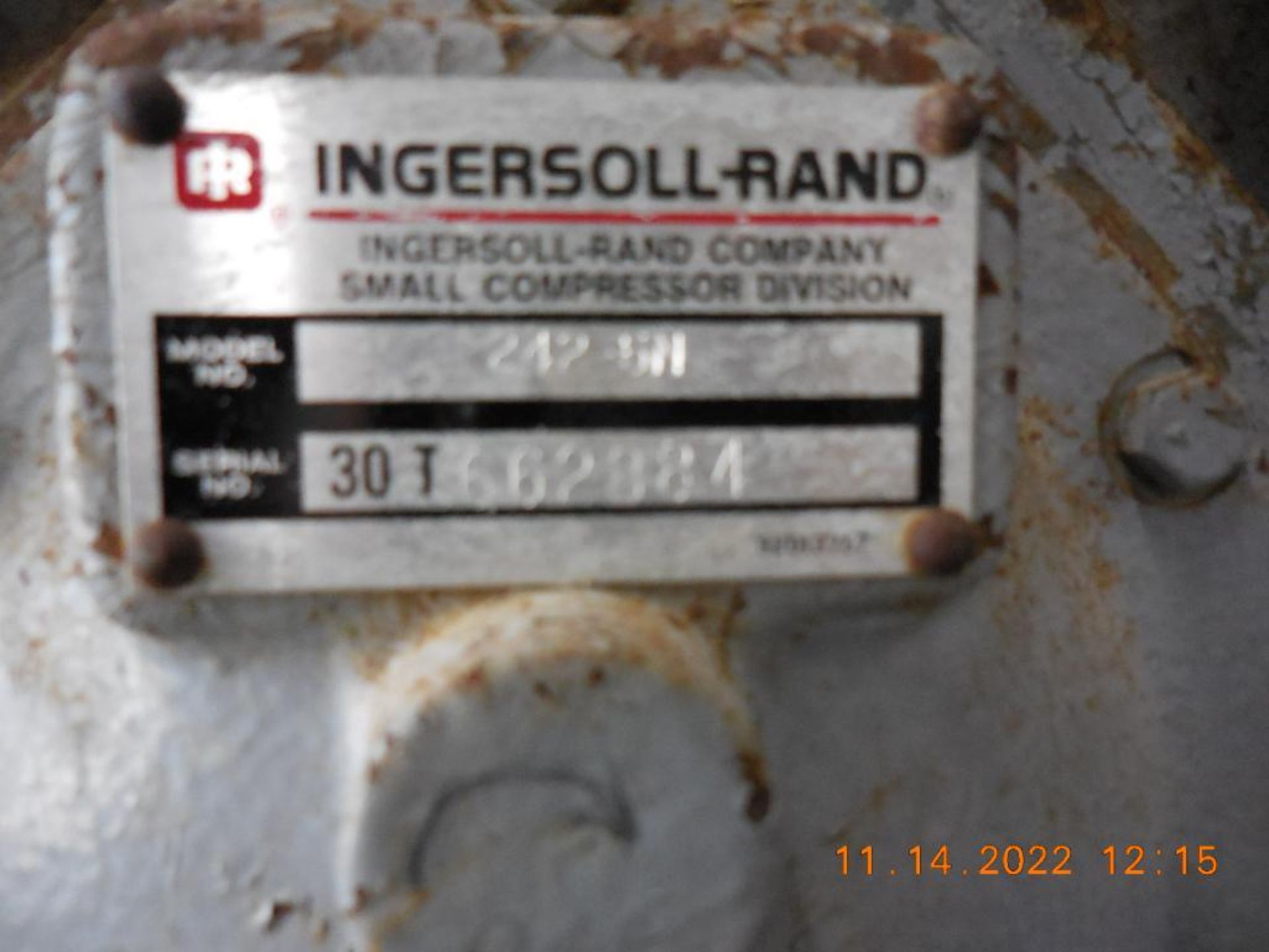 Ingersoll-Rand air compressor 5HP - Image 2 of 3