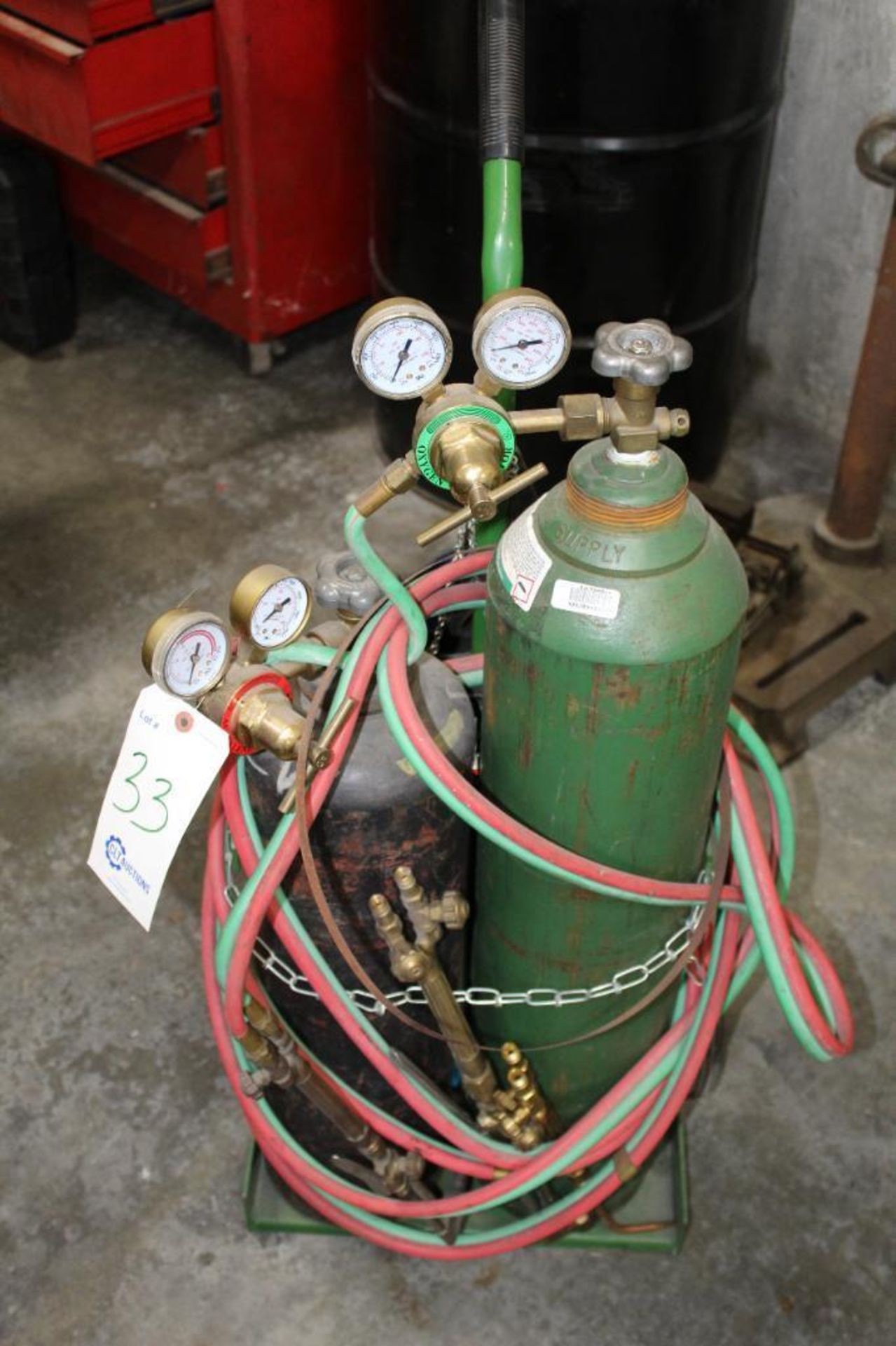 Oxygen and acetylene torch cart