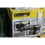 Champion 3 inch water pump - new, Gas, 196cc