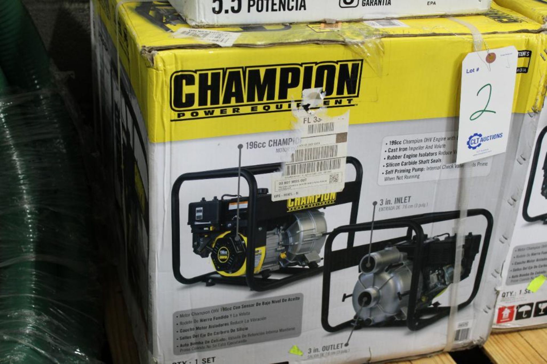 Champion 3 inch water pump - new, Gas, 196cc