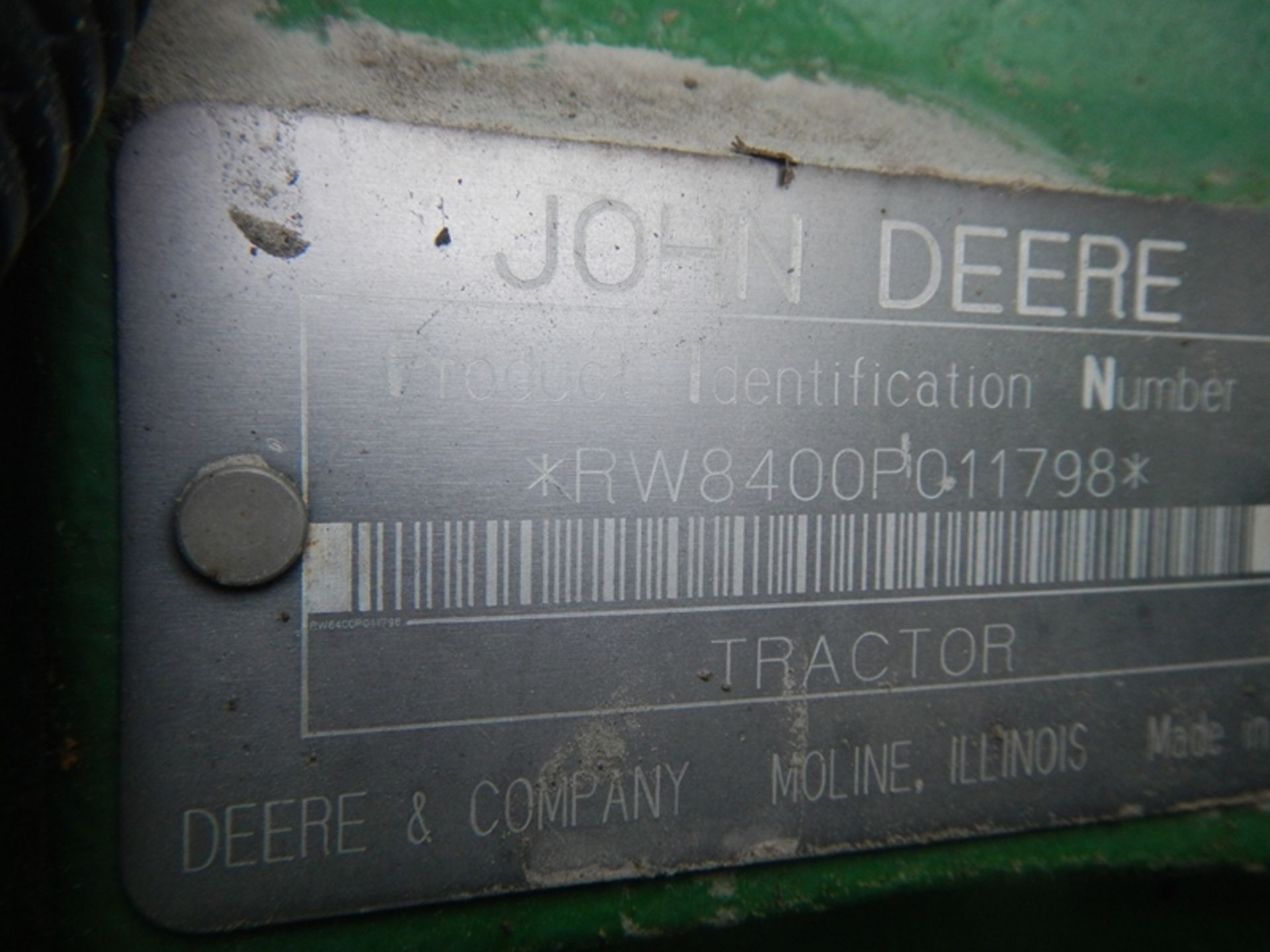 JOHN DEERE 8400 tractor - 4wd, 7,515 hrs - Serial RW8400P011798 520/85R42 duals quick hitch - Image 6 of 6