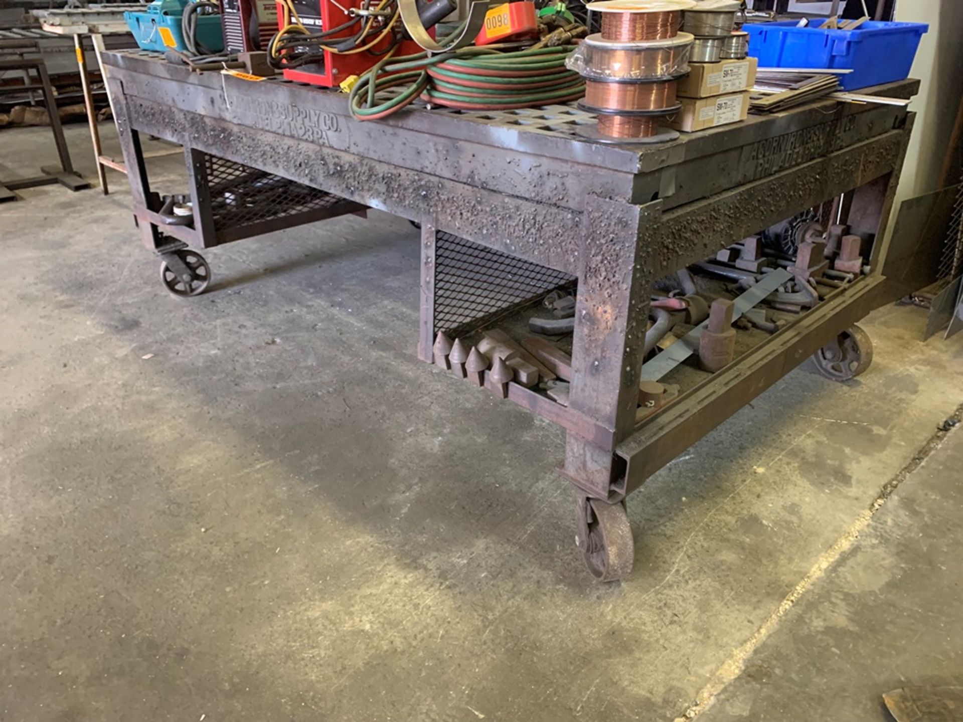 ACORN IRON & SUPPLY 5'x8' platen welding table on wheels - Image 2 of 6