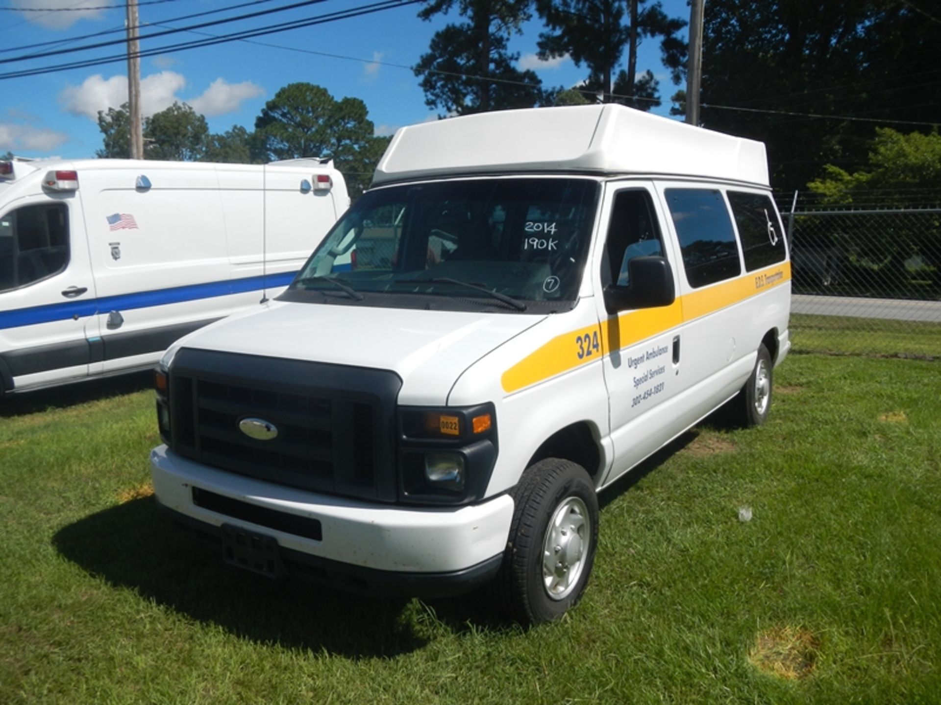 2014 FORD E-150 wheelchair van, gas 190,838 miles - VIN: 1FTNE1EW7EDA97515