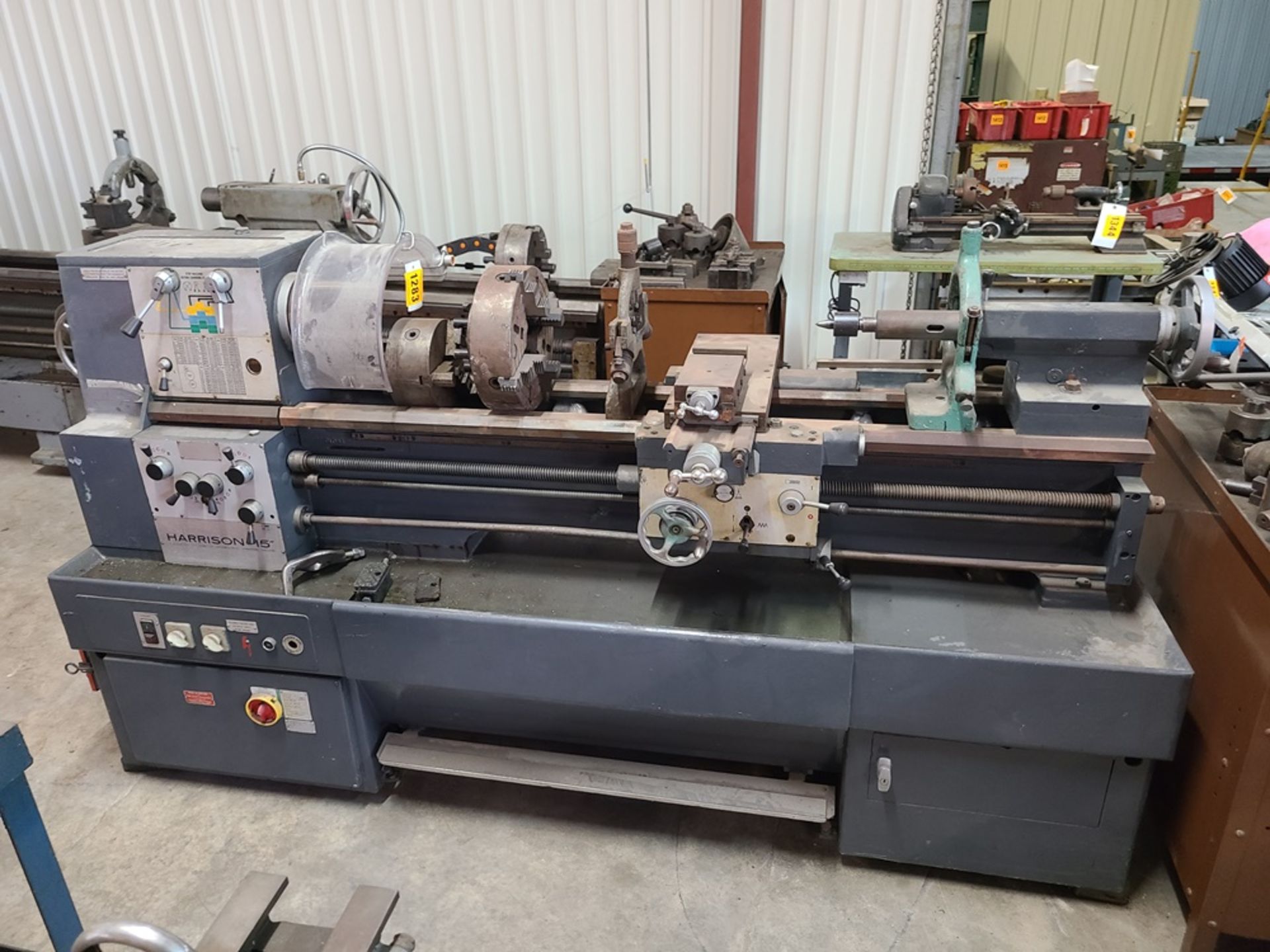 HARRISON horizontal lathe - MODEL 15 - 15" swing X 36" centers, 3 & 4 jaw chucks, steady rest - Image 2 of 3