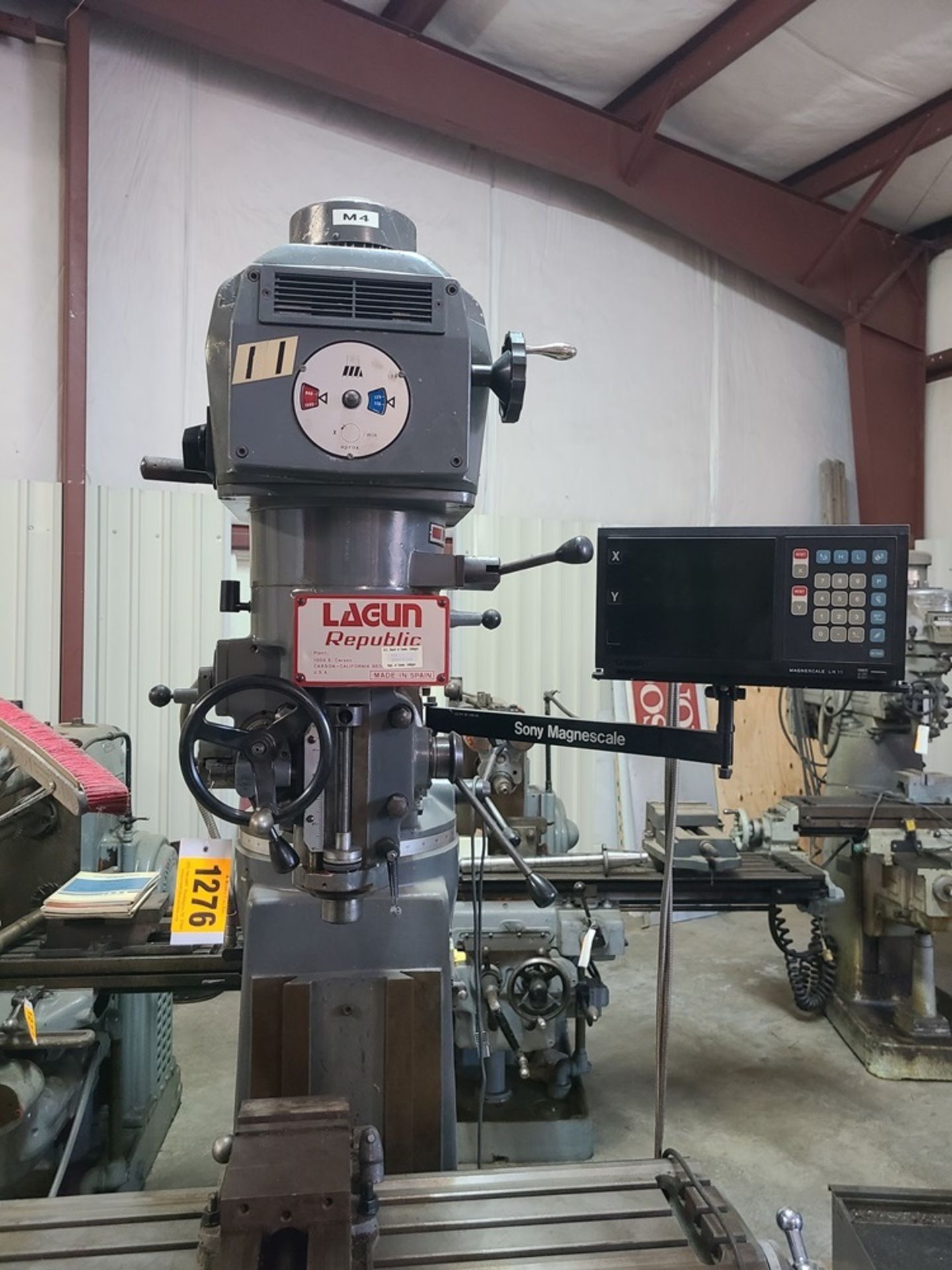 LAGUN vertical milling machine - MODEL FTV-1S - 10" X 44" table, variable speed head, R-8 spindle,