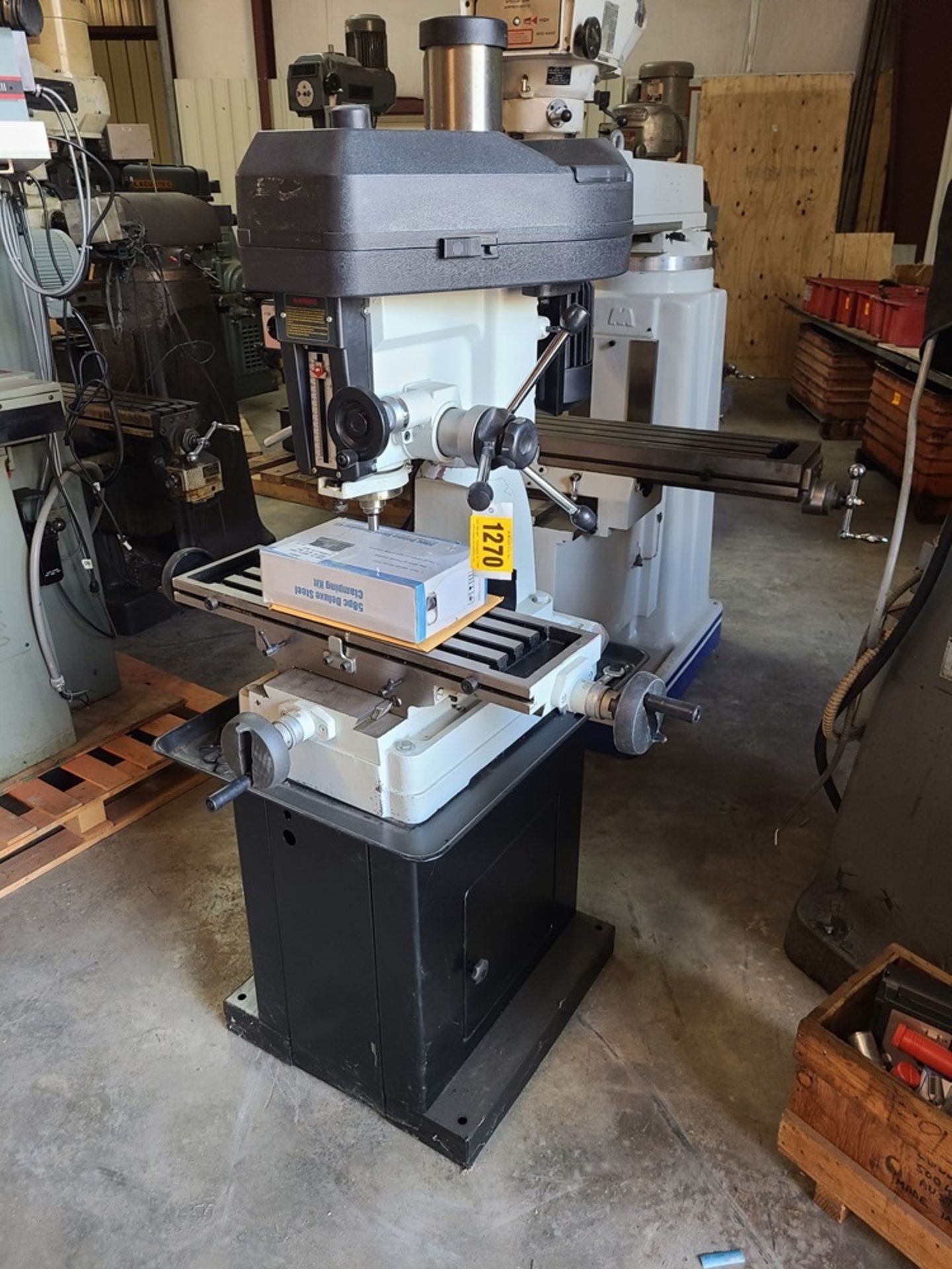 ACRA mill drill machine - MODEL RF-31 - 9" X 29" table, R-8 spindle, single phase, with cabinet