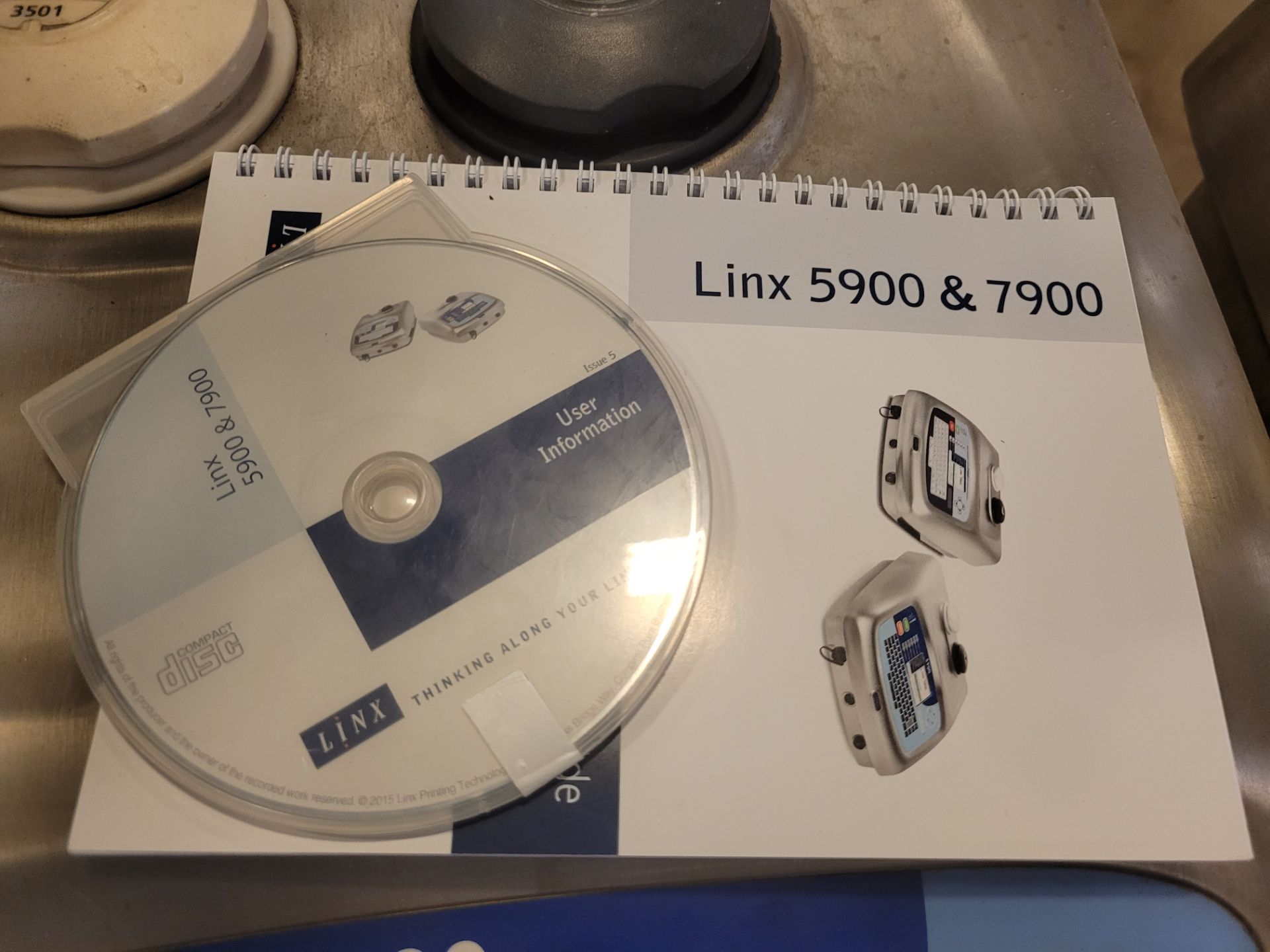 2014 LINX Ink Jet Printer/Coder mod. 5900 ETHR, ser. GE631 on 2-Shelf SS Cabinet w/ castee - Image 5 of 10