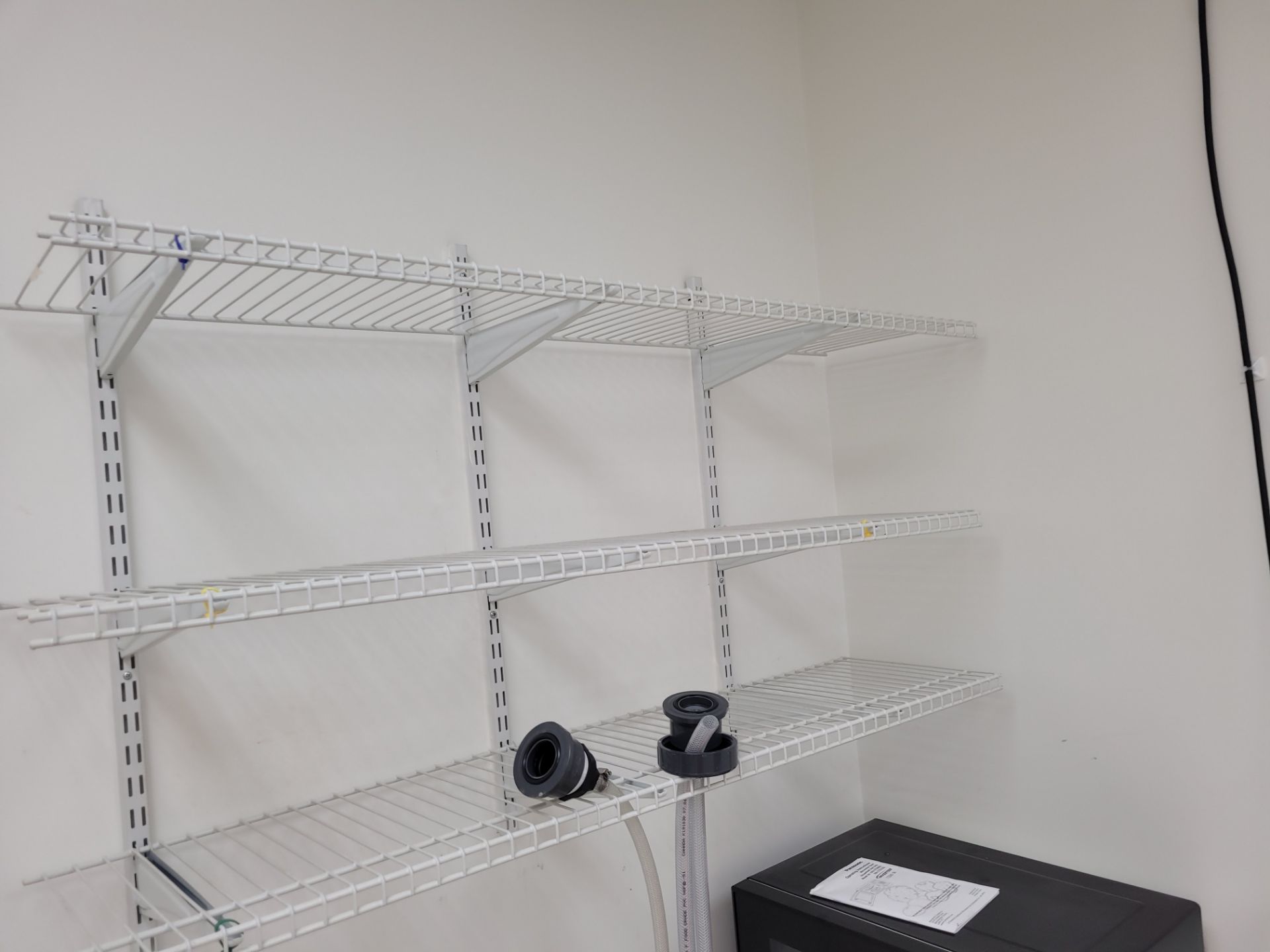 (3) sets of 3-level, 3-shelf, 3 upright wall mount wire shelving - Image 2 of 2