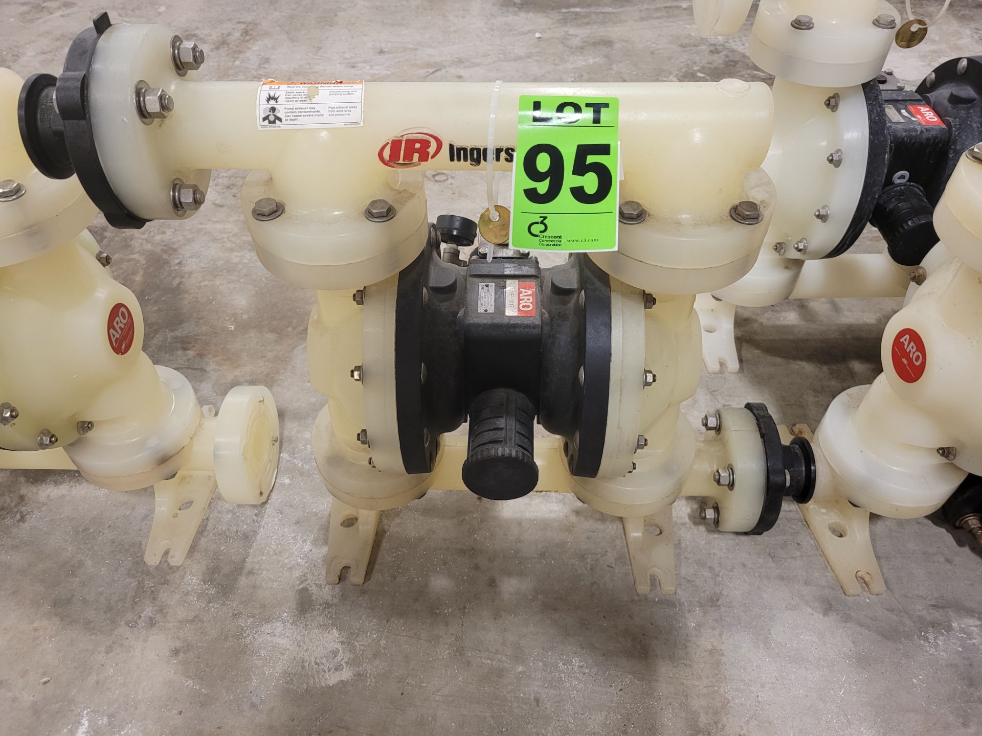 1.5" ARO Double Diaphragm pump mod. PD15P-FPS-PTT chemical resistant pump ser. SPM1230012 120psi/8