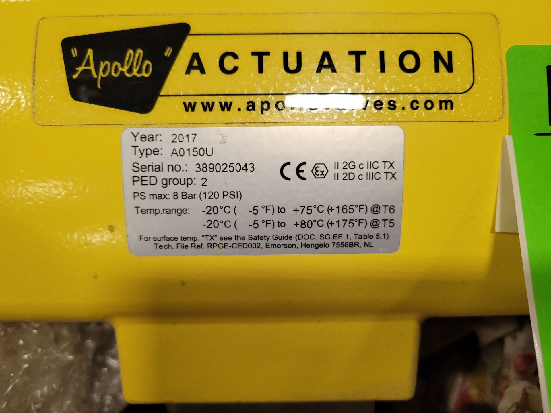 2017 APOLLO Actuator mod. A0150U ser, 389025043 - Image 2 of 3