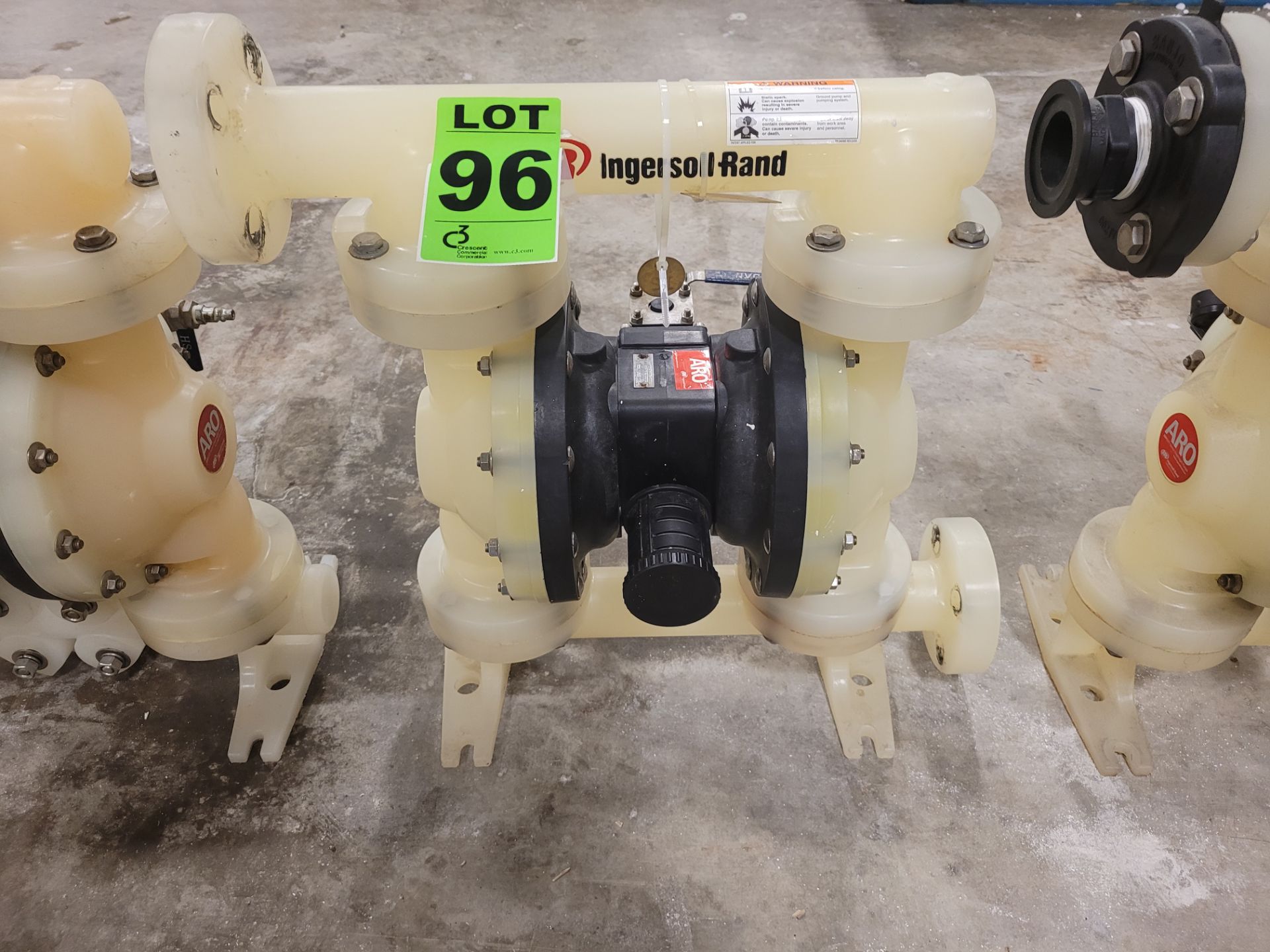 1.5" ARO Double Diaphragm pump mod. PD15P-FPS-PTT chemical resistant pump ser. SPK1270280 120psi/8