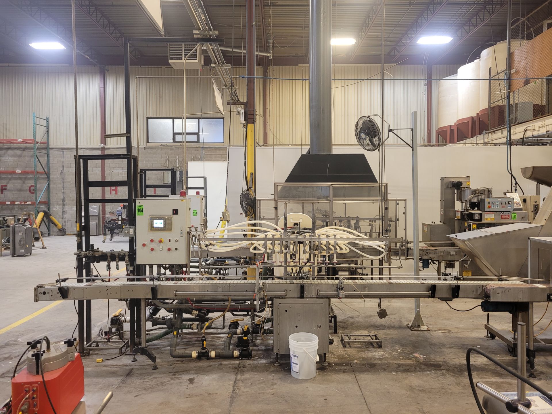 10-head pressure filler with motorized conveyor, 1L-4L cap., custom mfg. including control panel, co - Image 14 of 21