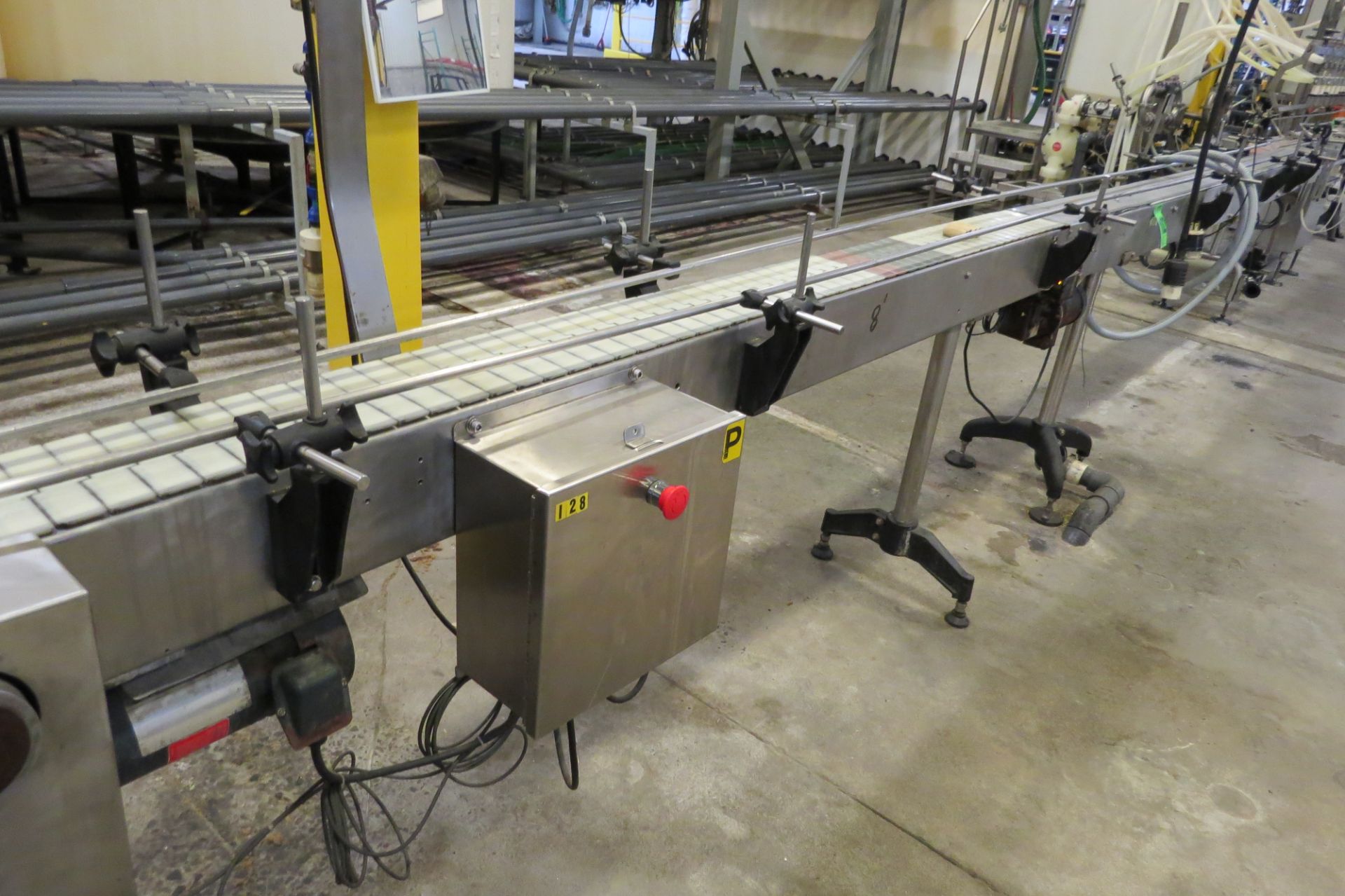 (2) Sections of Motorized Bottling Conveyors, adjustable height 12' x 6" and 8' x 6" - Image 2 of 3