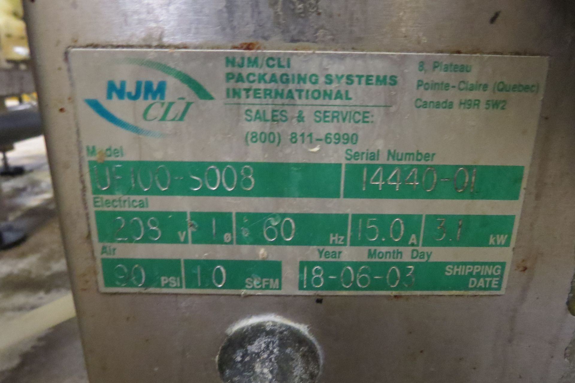 2018 NJM-CLI 1L-10L cap. 8-head pressure filler mod. EF100-S008, ser.14440-01 including control pan - Image 35 of 46