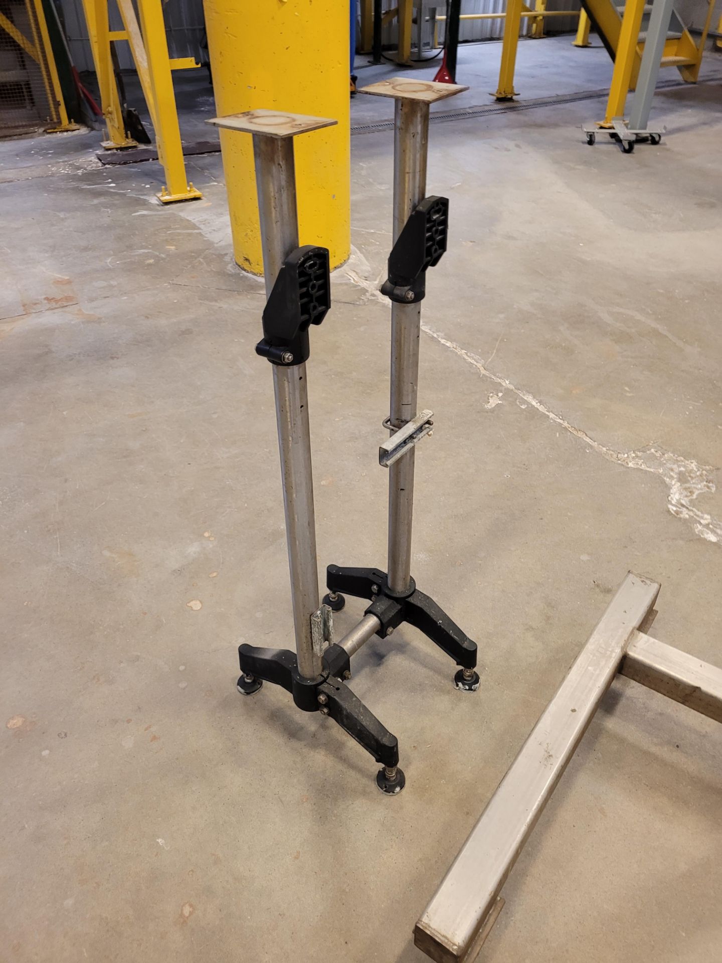 (1) Adjustable mobile stainless steel frame stand, (1) 2-piece adjustable equipment base - Image 3 of 3