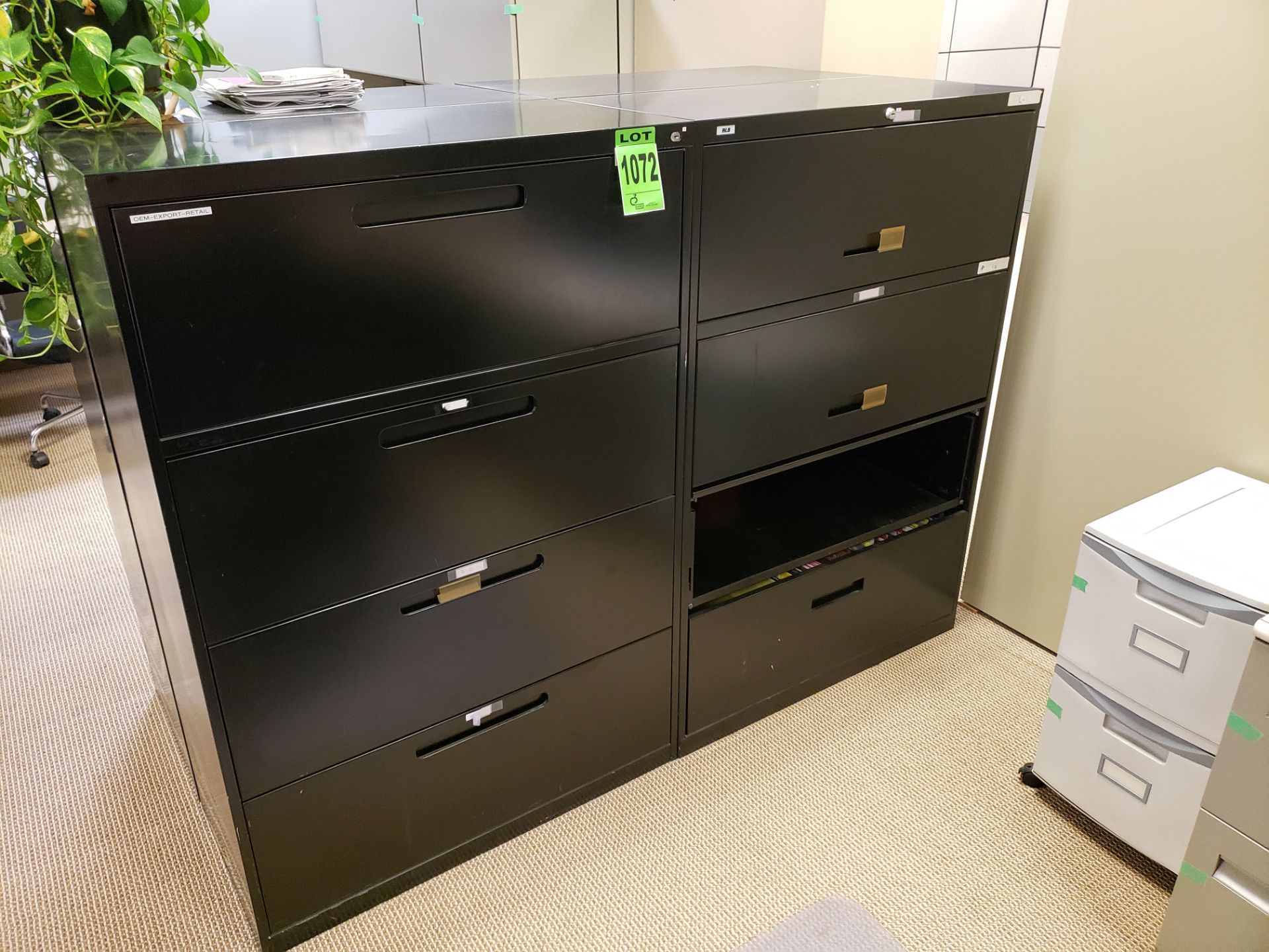 (2) 4-door horizontal filing cabinets