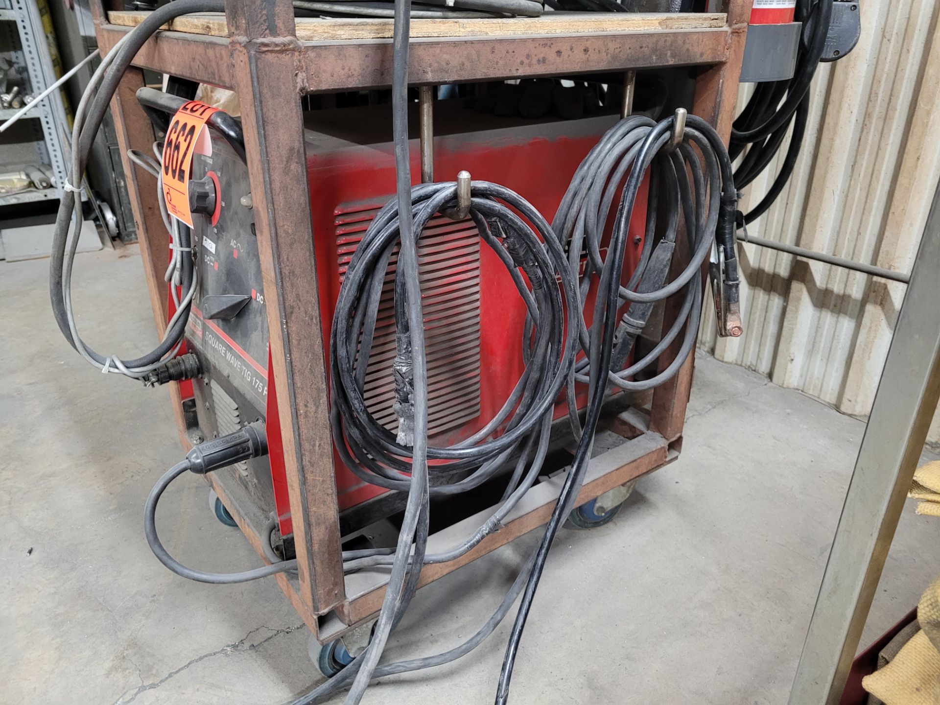 LINCOLN ELECTRIC Square Wave TIG 175 PRO with hoses, torch, clamps on steel 3-level cart and HOBART - Image 6 of 9