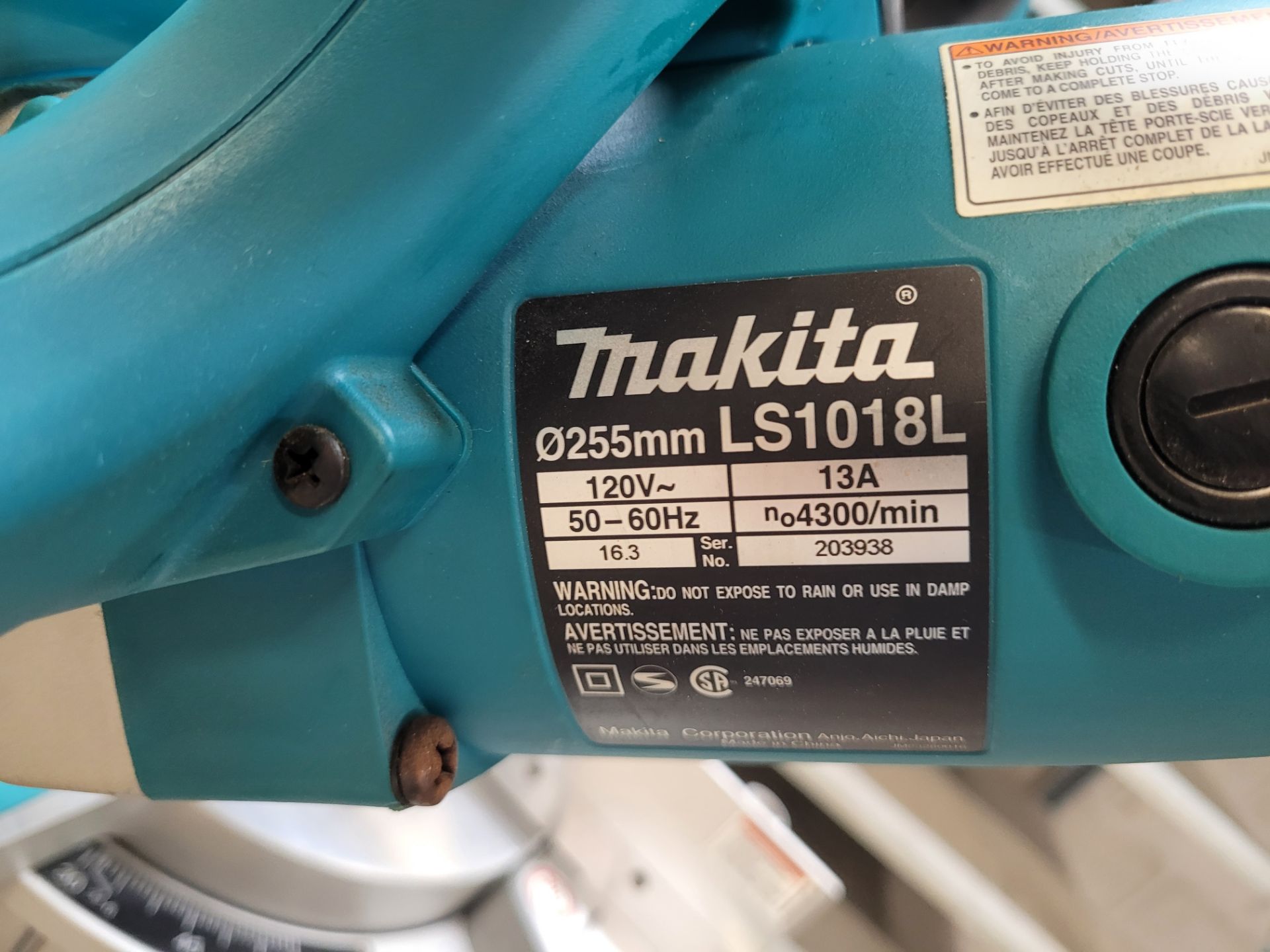 MAKITA mod. LS1018L 10" dual sliding compound mitre saw with laser - Image 5 of 5