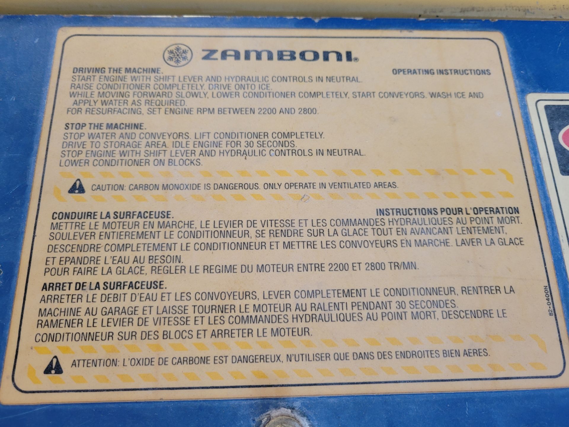 ZAMBONI Ice Resurfacer mod. 520, ser. 3524, propane power - mfg. Frank J. Zamboni & Co. Ltd. Fully f - Image 26 of 36