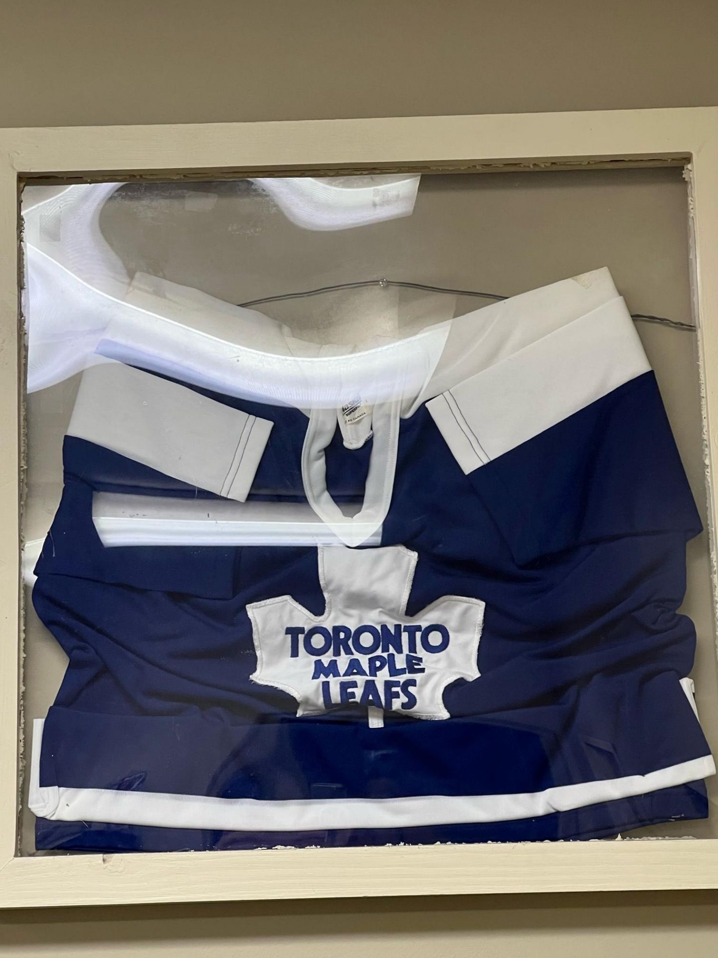 Vintage Toronto Maple Leads Jersey - Framed/Behind Glass - Sports Memorabilia