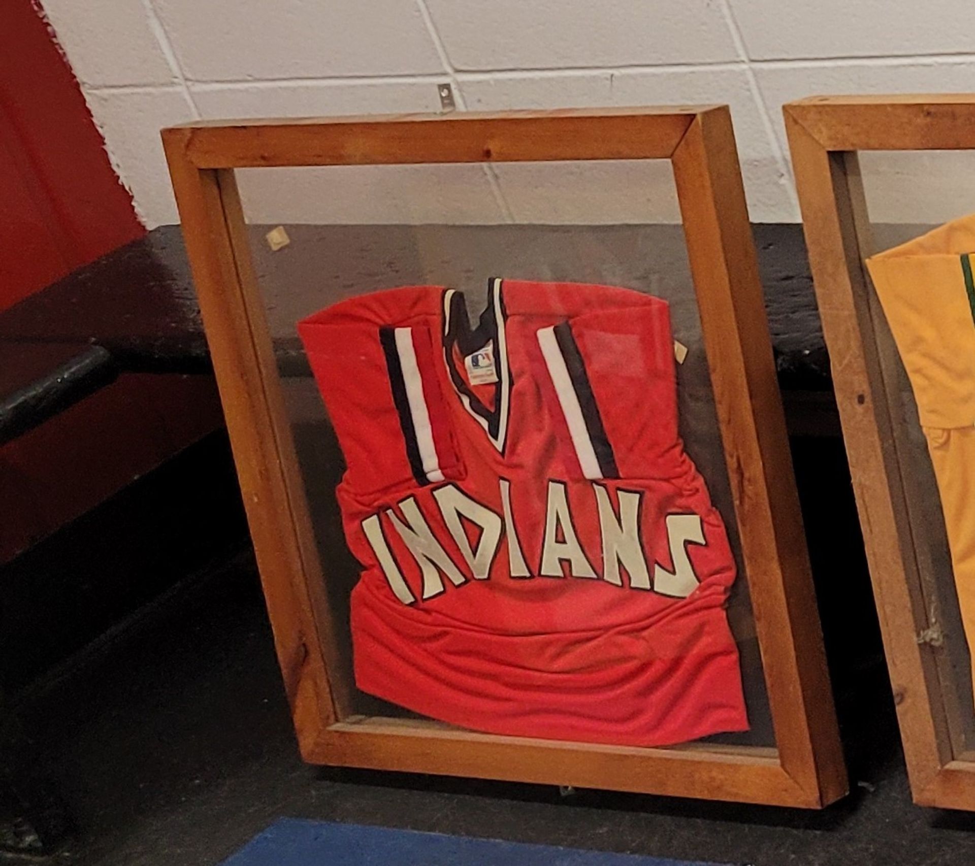 Vintage Cleveland Indians Jersey - Framed/Behind Glass - Sports Memorabilia