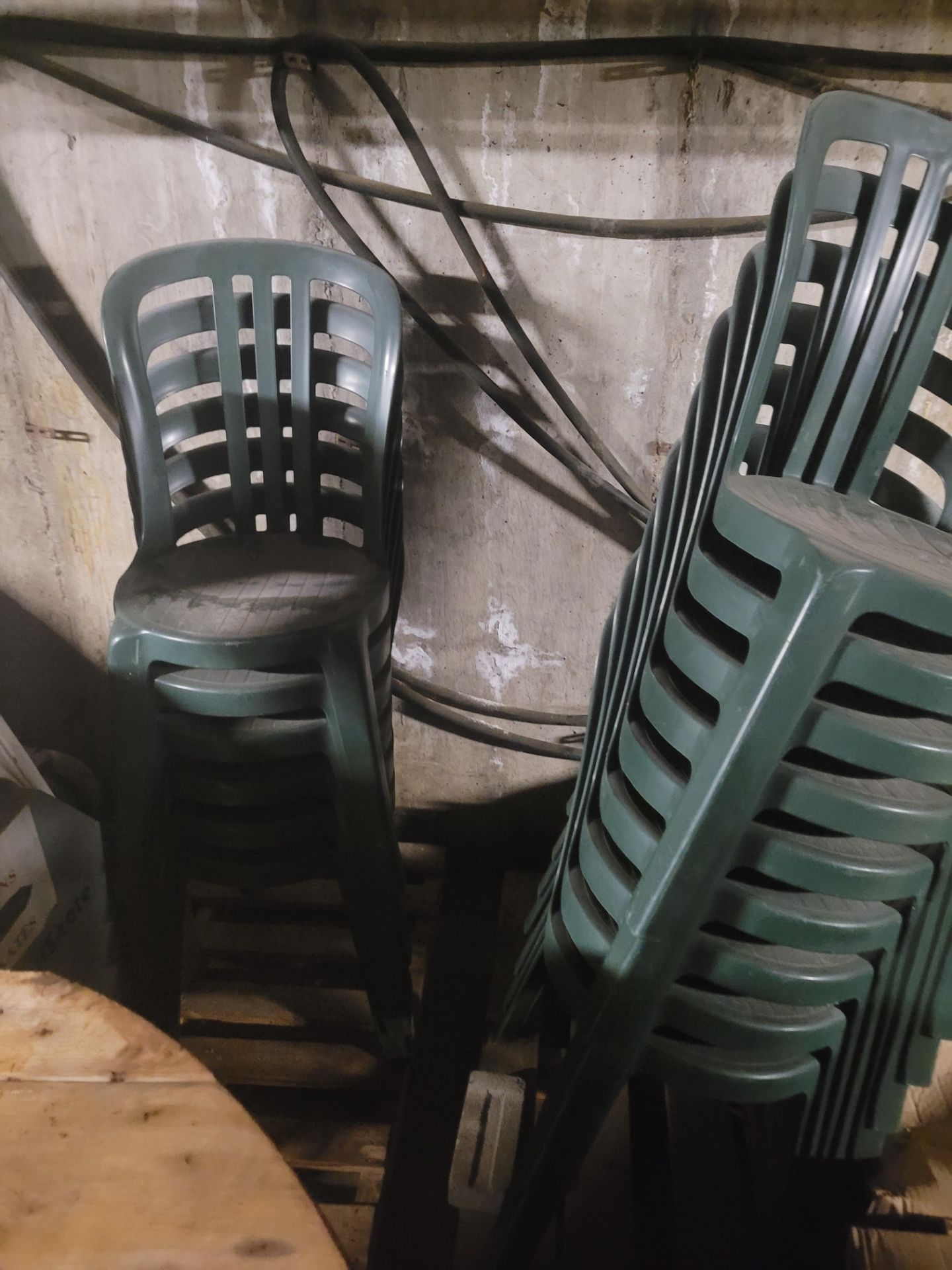 Lot of (40) Plastic patio chairs - Green - Image 2 of 4