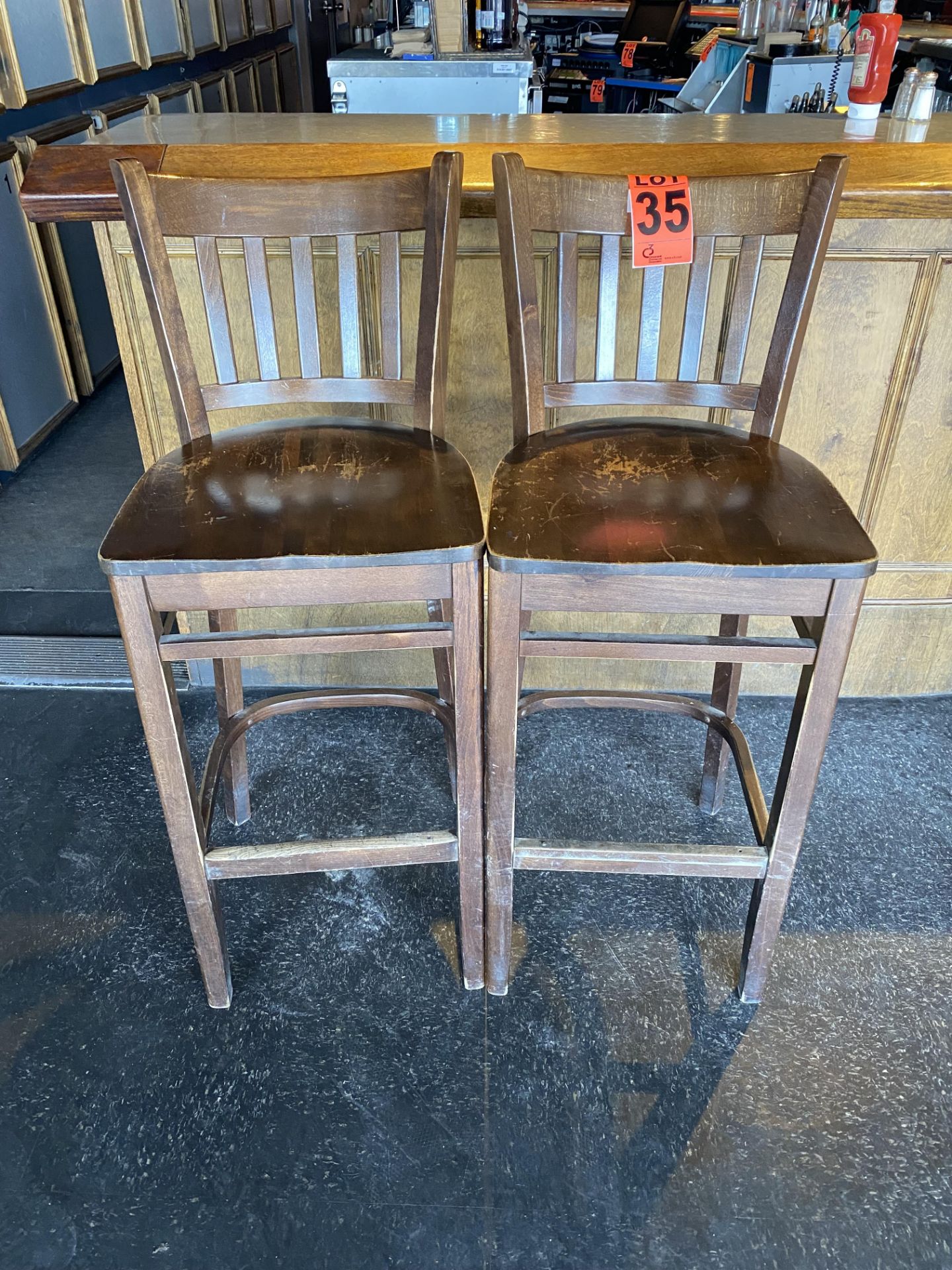 (2) Wooden Barstools - Image 2 of 2