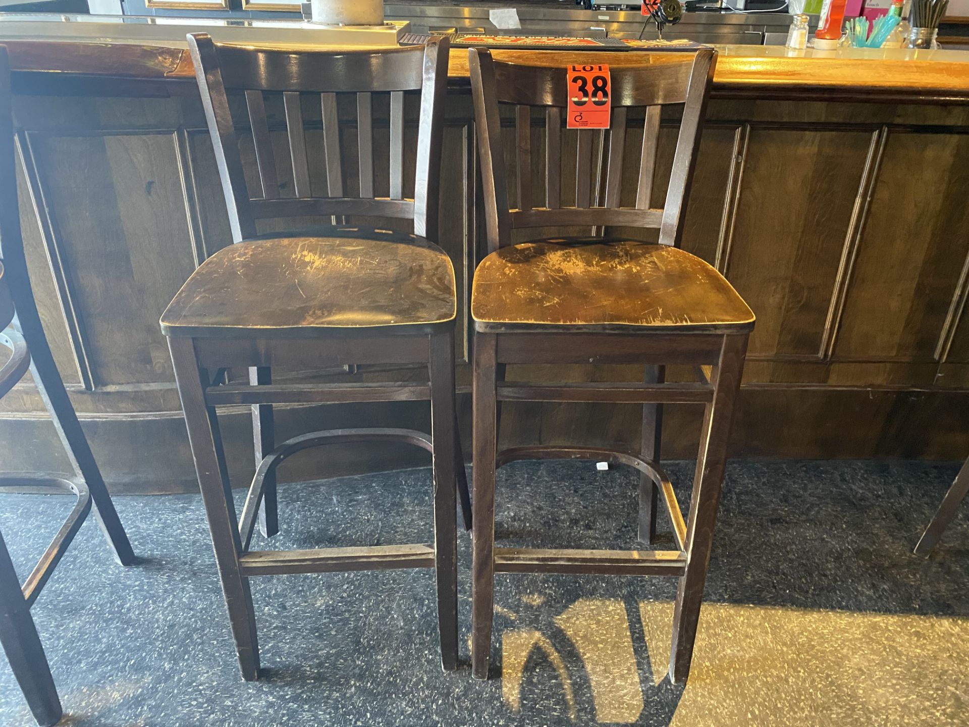 (2) Wooden Barstools