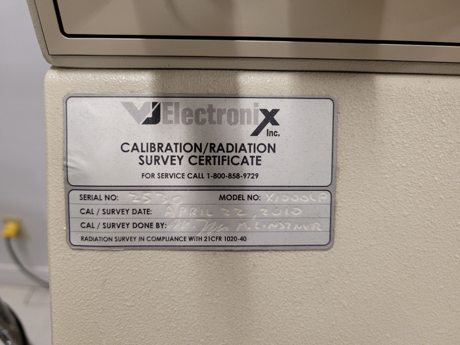 2010 VJ ELECTRONIX mod. X1000LP Xray Inspection system - Image 5 of 18