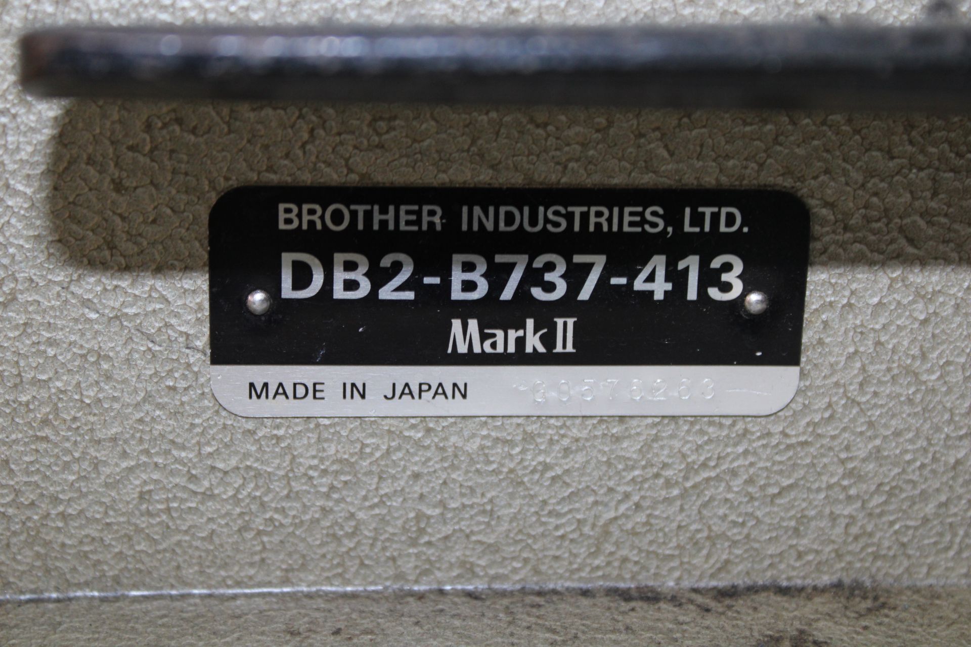 BROTHER mod. DB2-737-413 industrial sewing machine, P/T/FOOT LIFT, Mark II, 110V, - Image 2 of 5