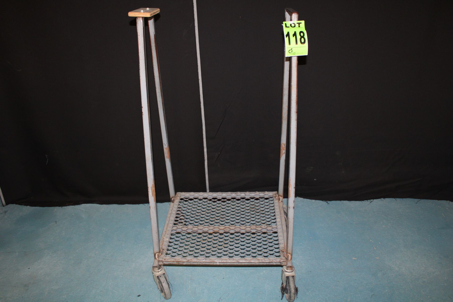 Lot of (5) steel loader carts with casters, for stackable material, dark grey