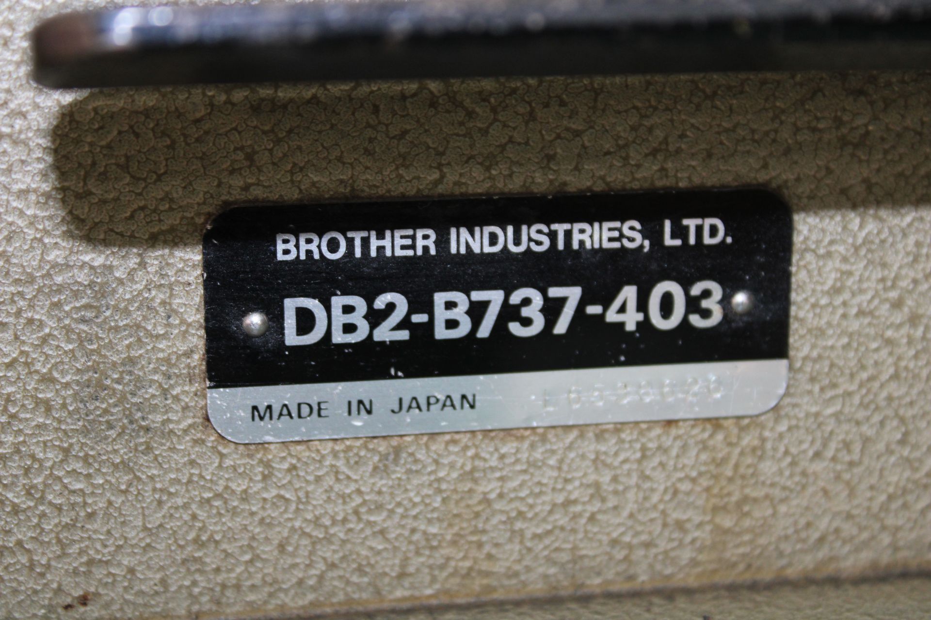BROTHER mod. DB2-737-403 industrial sewing machine, P/T/FOOT LIFT, Sure Stop, 110V, - Image 2 of 5
