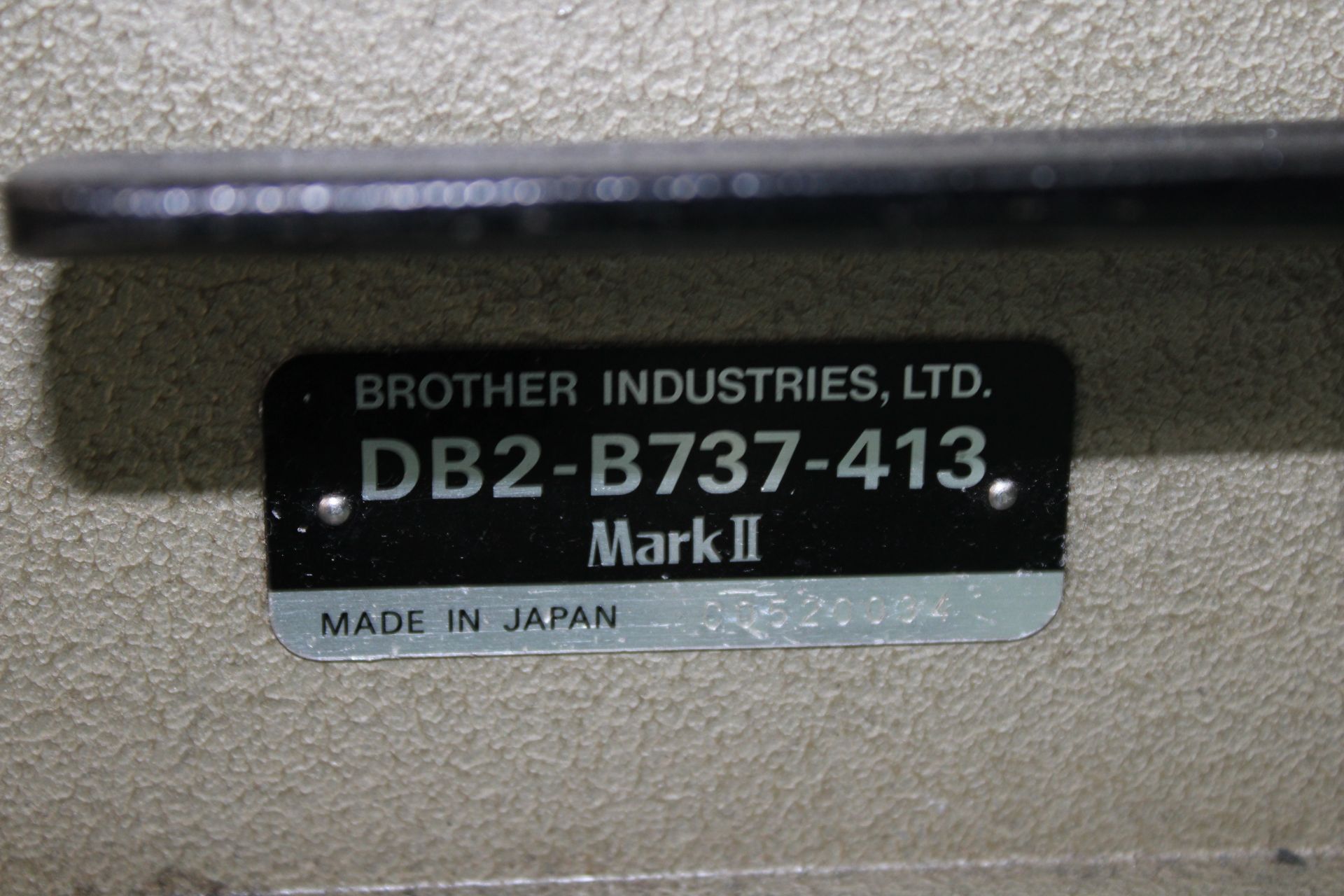 BROTHER mod. DB2-737-413 industrial sewing machine, P/T/FOOT LIFT, Mark II, 110V, - Image 2 of 5