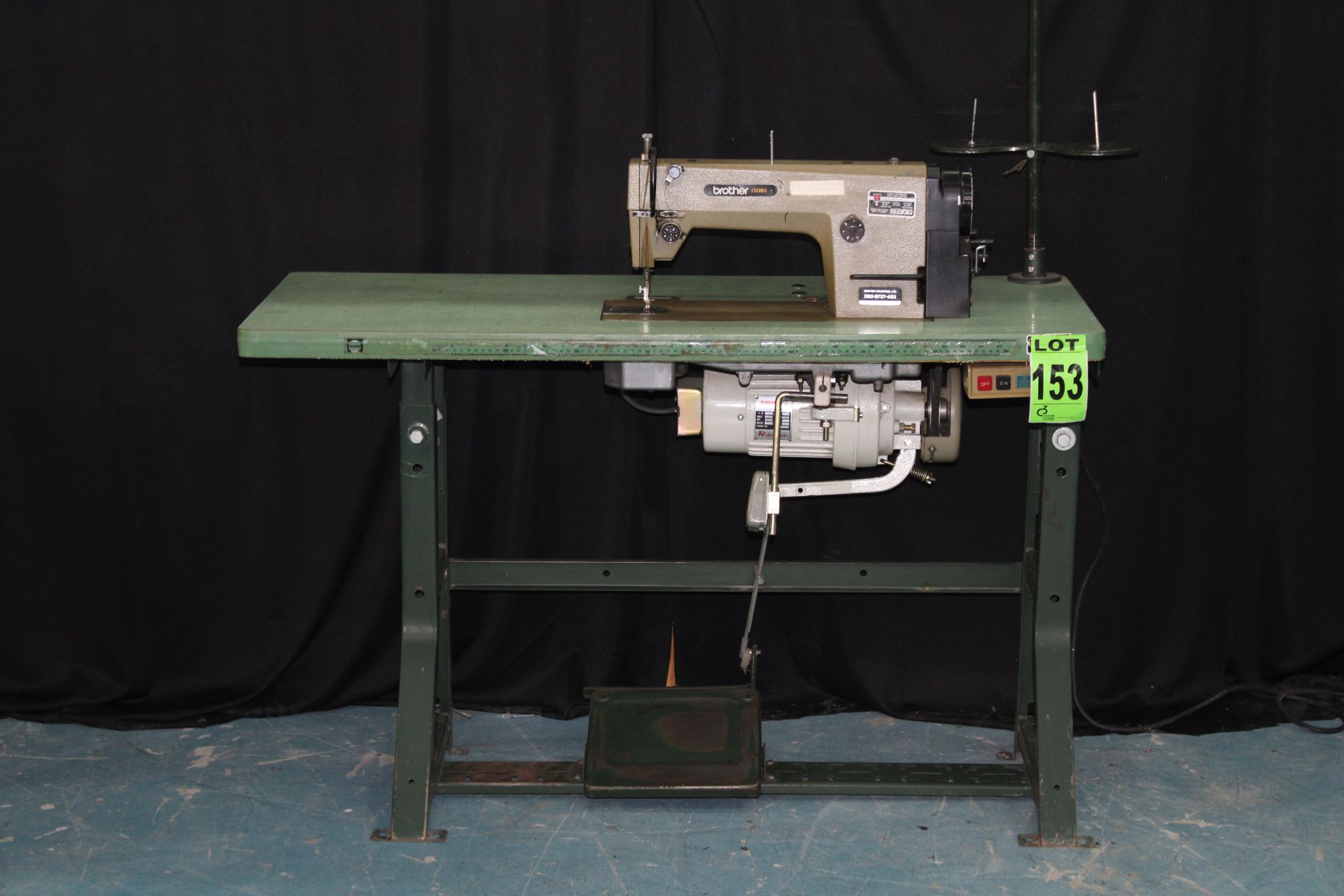 BROTHER mod. DB2-737-403 industrial sewing machine, modified to clutch motor model. DB2-735