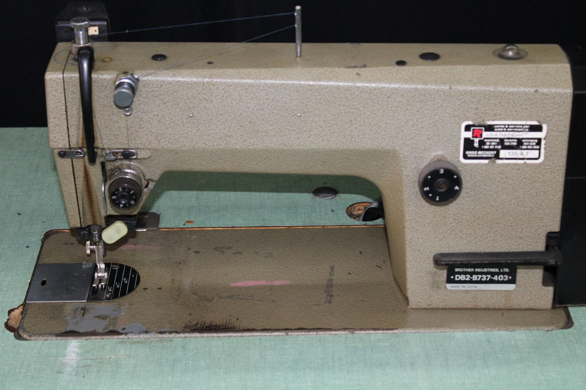 BROTHER mod. DB2-737-403 industrial sewing machine, P/T/FOOT LIFT, Sure Stop, 110V, - Image 3 of 5
