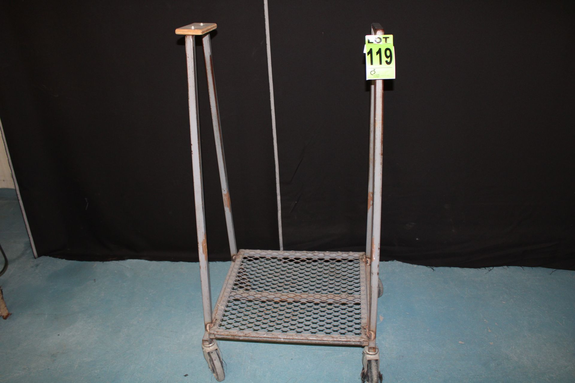 Lot of (5) steel loader carts with casters, for stackable material, dark grey