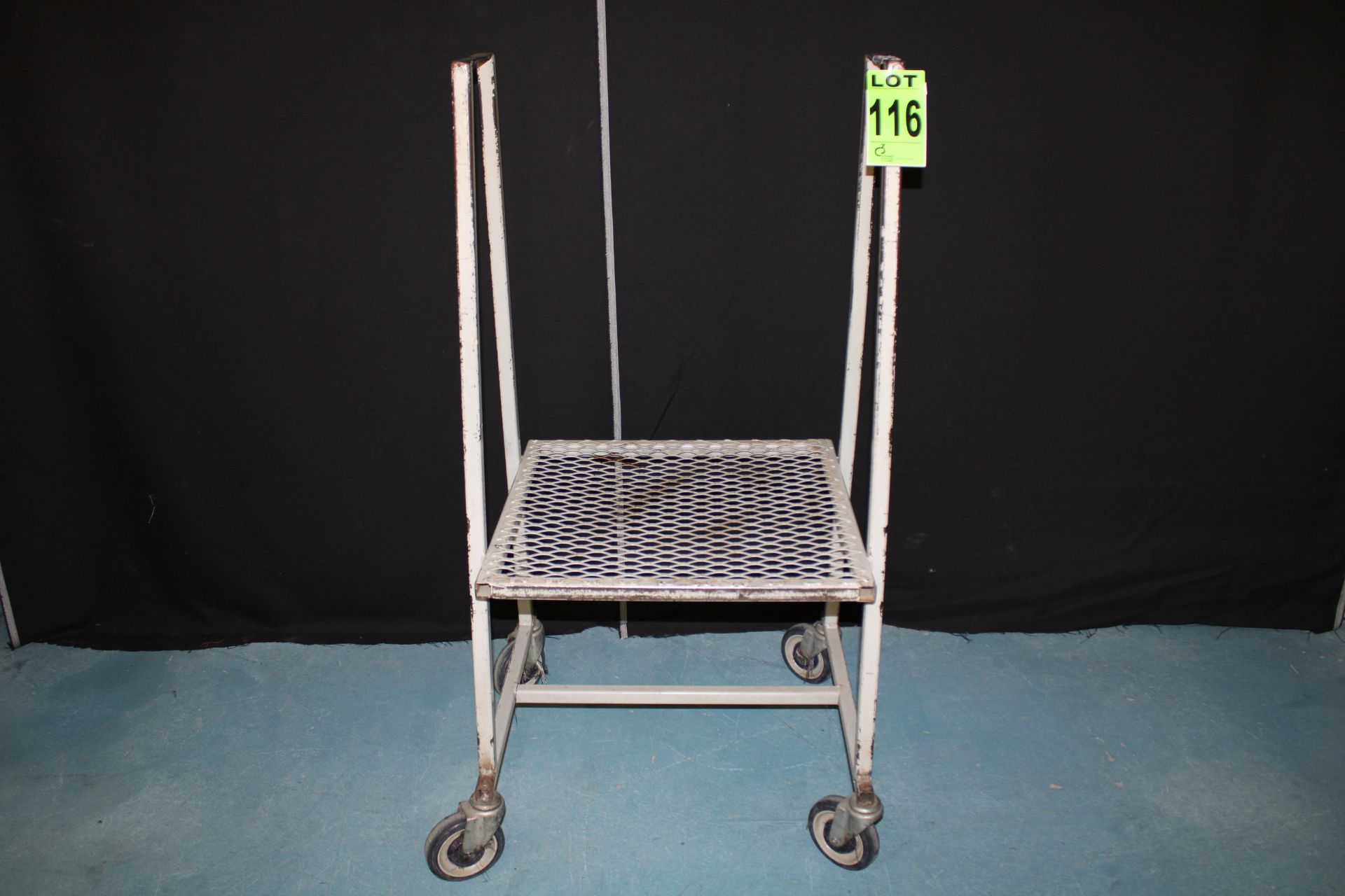 Lot of (7) steel carts with casters, for stackable material, dark grey