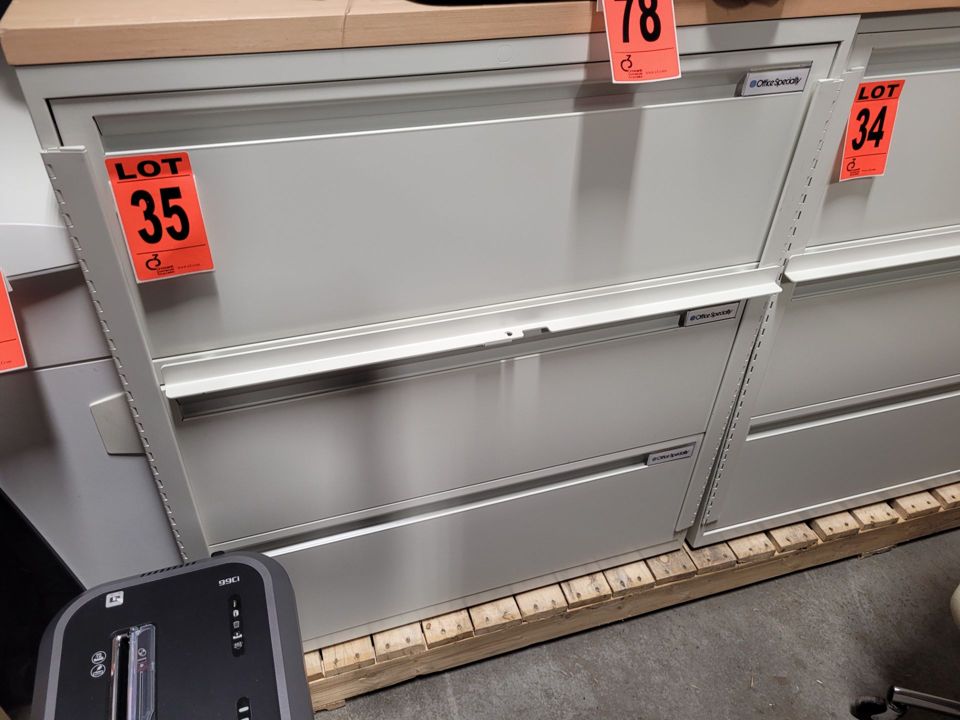 OFFICE SPECIALLY 3-door horizontal filing cabinets with lockbar