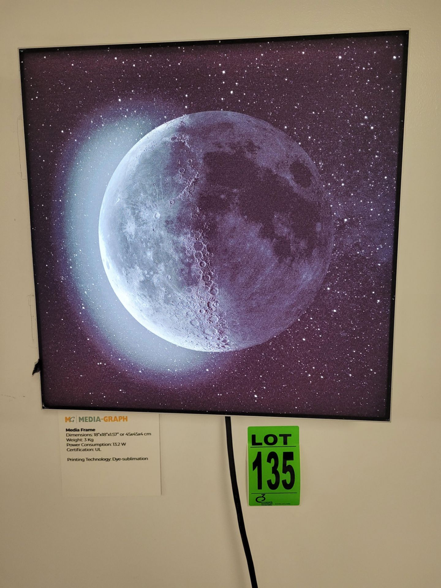IRIDANCE backlit LED panel, Moon, 18" x 18" x17", Dye Sublimated