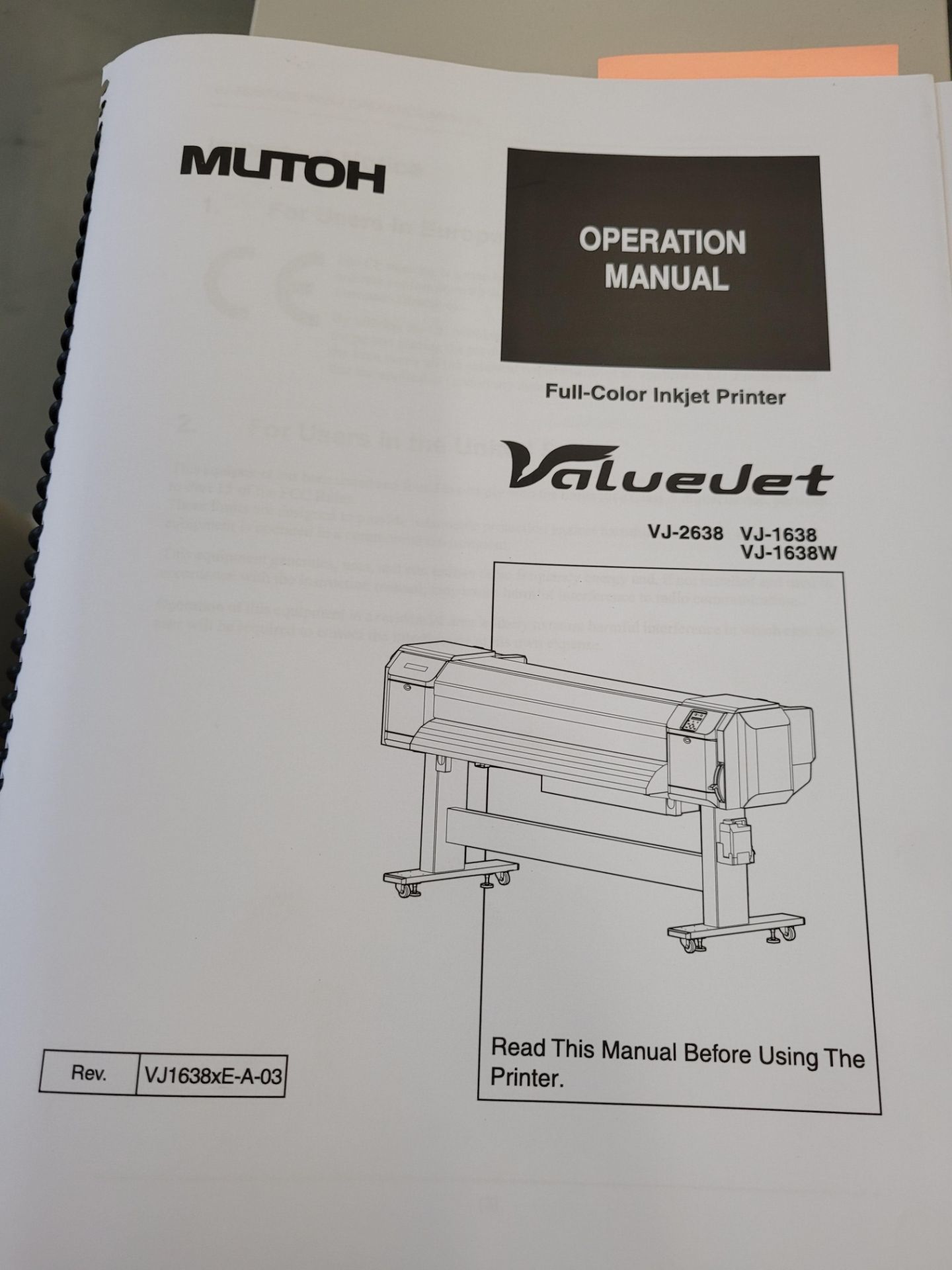 MUTOH 7-Color Printer mod. VS-16TUP30U, 107" x 52" x 42" with toolchest and controller with software - Image 21 of 26