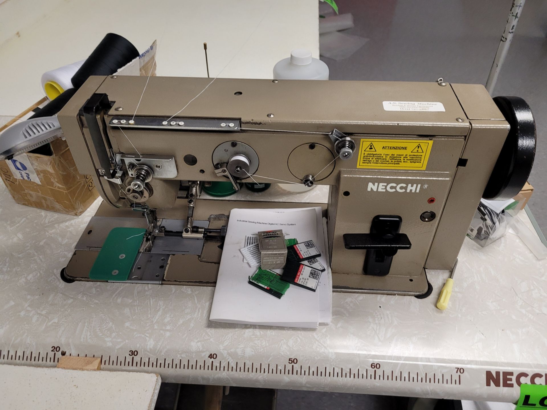 NECCHI mod. 958-101 semi-auto industrial sewing machine and table with accessories - Image 2 of 8