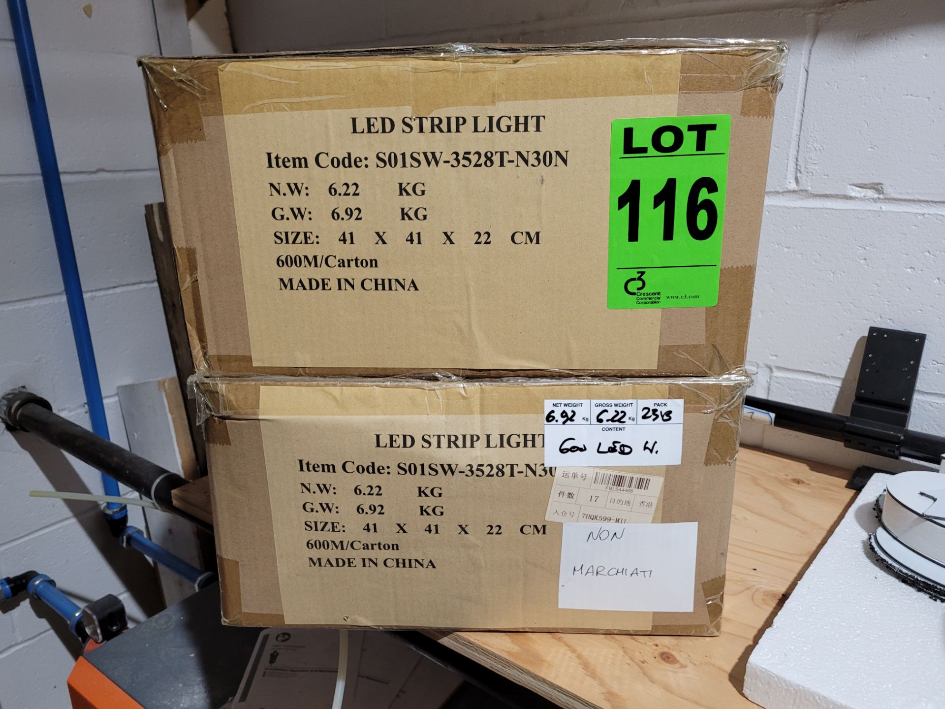 (2) Cases of LED Strip lights mod. S01SW-3528T-N30N, 600m/carton