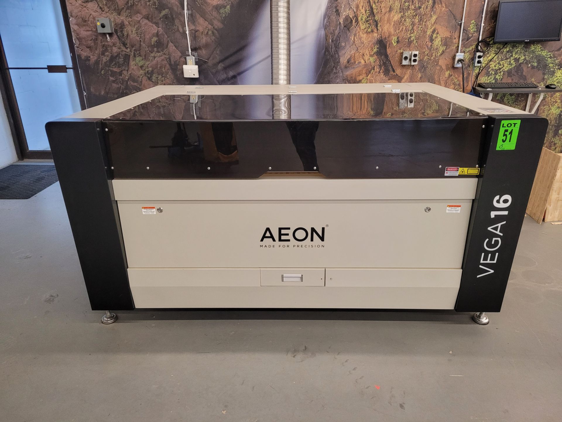 AEON mod. VEGA 16 Laser Cutter, with ultraviolet machine mod. ZR-933 and accessories, dim. 84"x63"x4 - Image 2 of 31