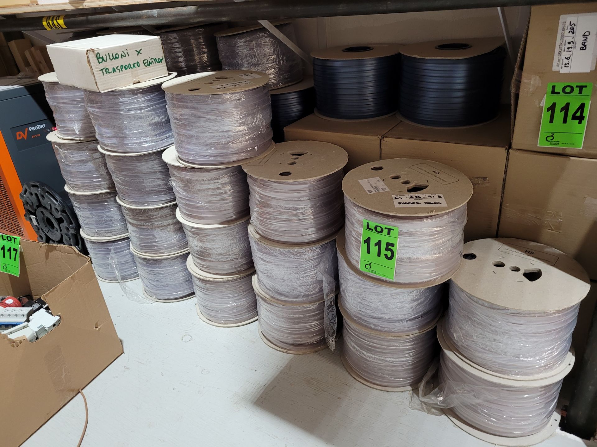 (19) Spools of PIATTINA PVC Tras 2.5 x 13.5 Rubber Banding