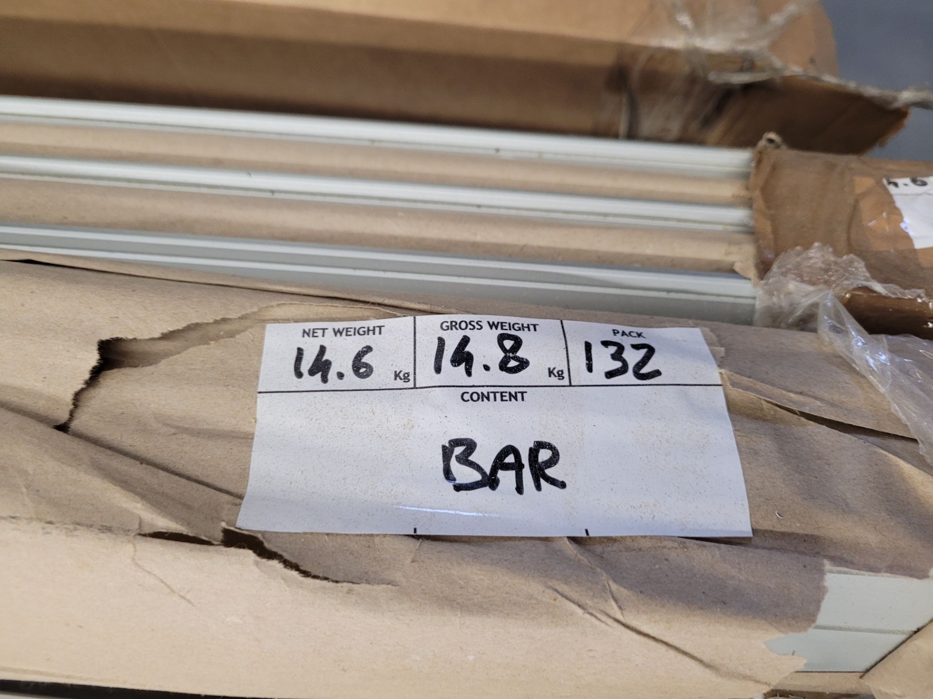 Lot of aluminum extrusions (45) packs of bars, ~20' L, ~500gkg total weight - Image 5 of 5
