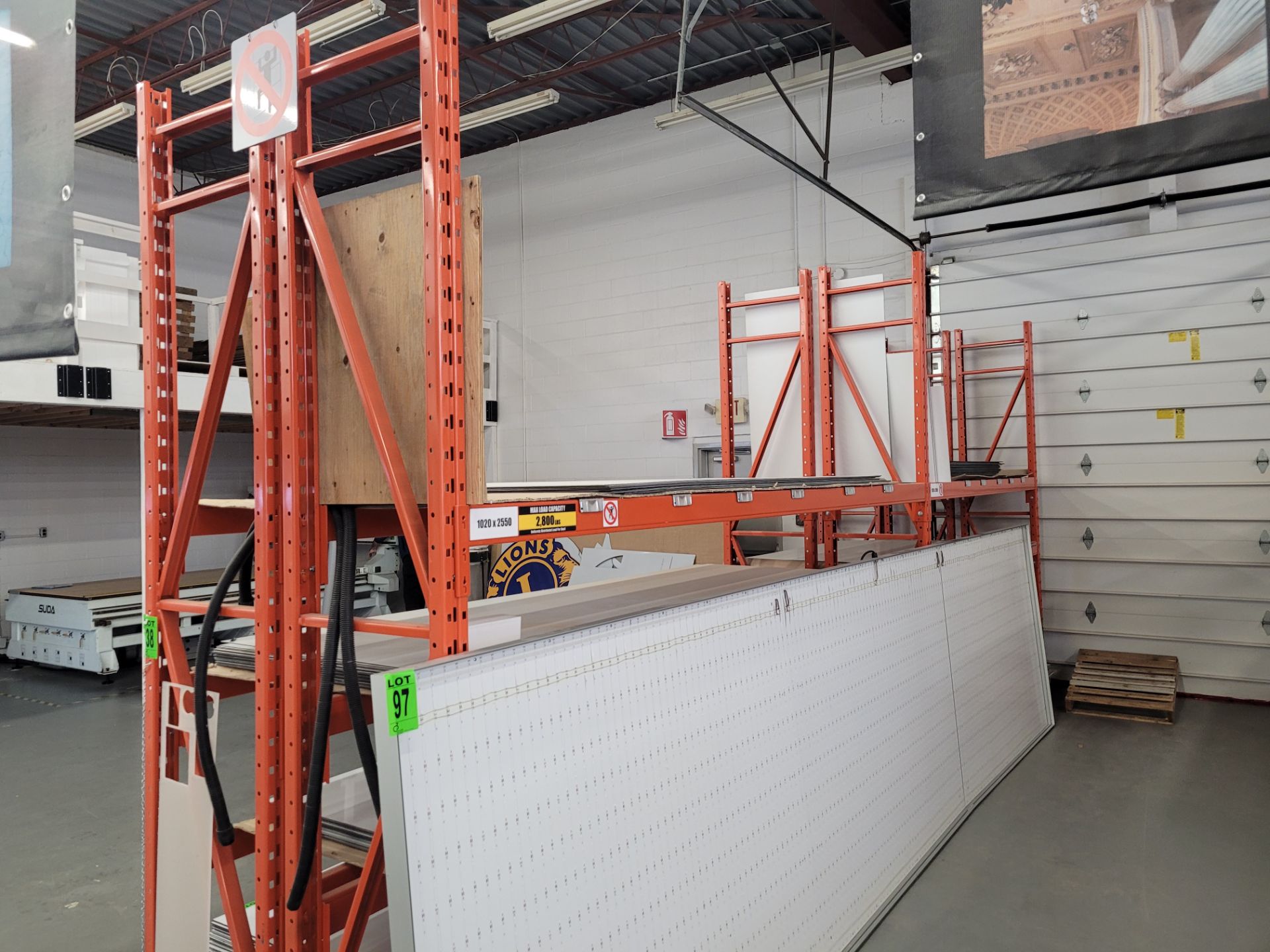 (4) Sections of industrial pallet racking , (8) Uprights 2' W x 10' H, (18) 12' beams (2,800lb cap.) - Image 2 of 2