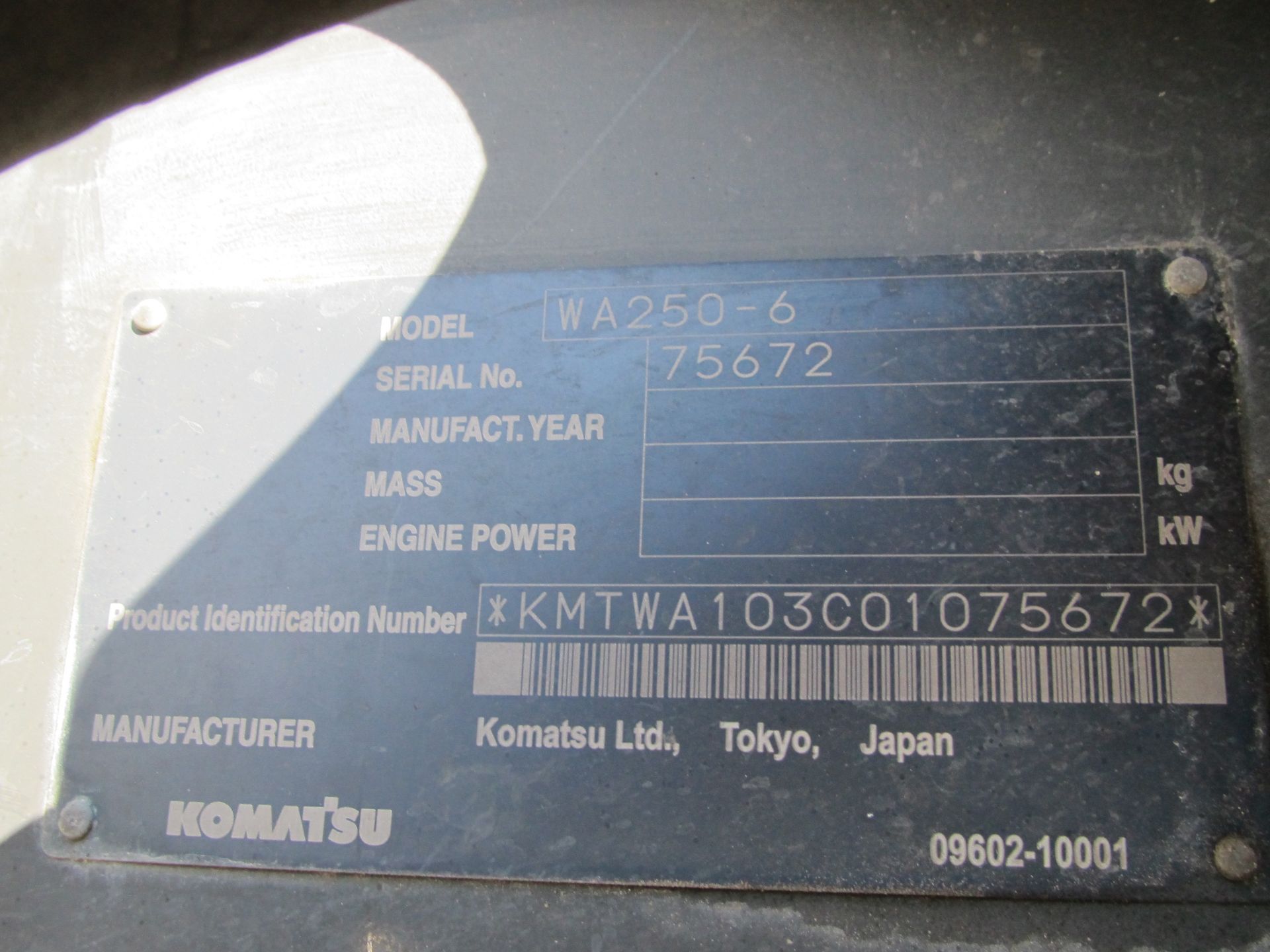 Komatsu WA250 Wheel Loader With Bucket & Fork Attachment - Image 17 of 17