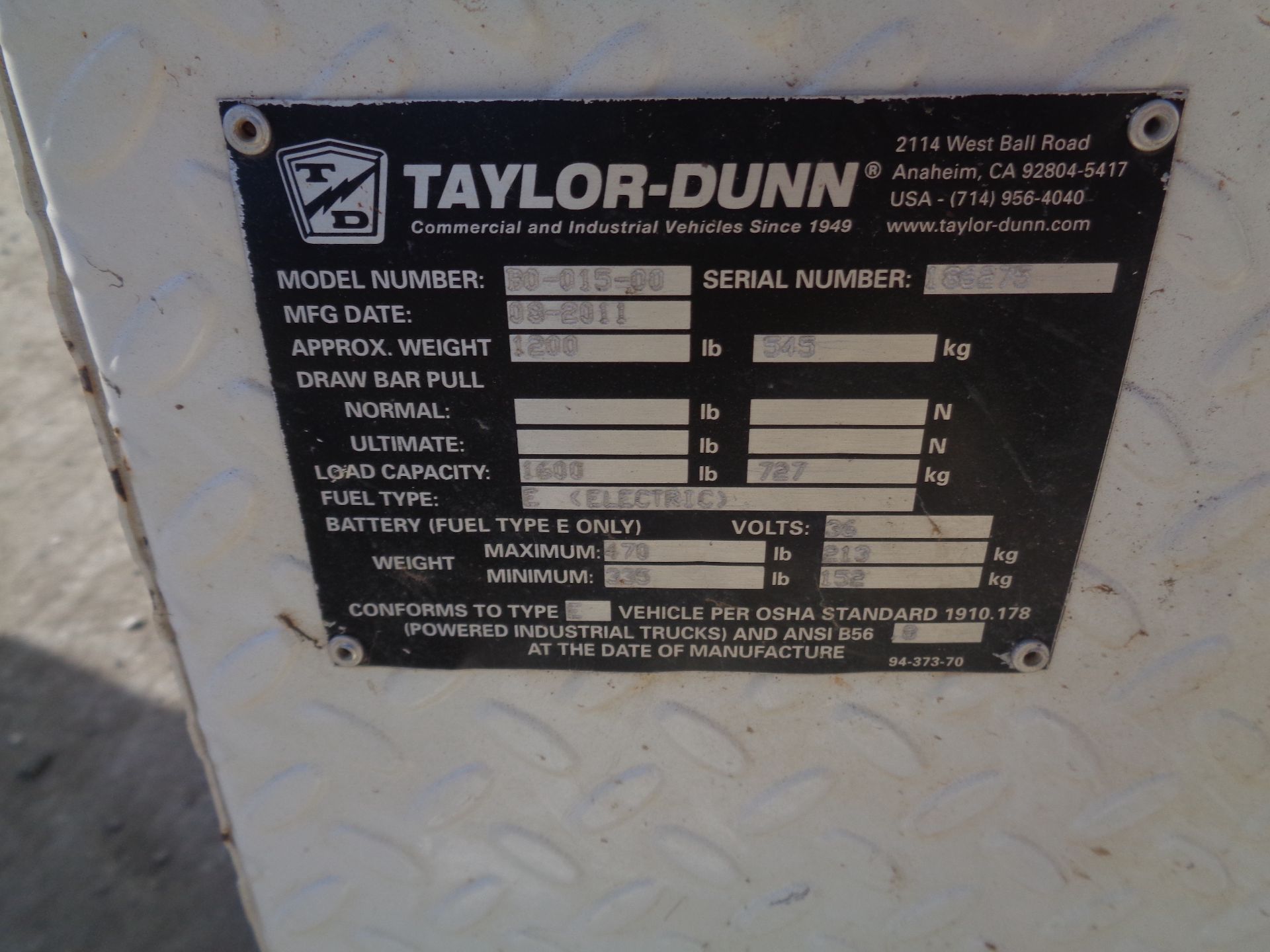 Taylor Dunn Cart - Image 6 of 6