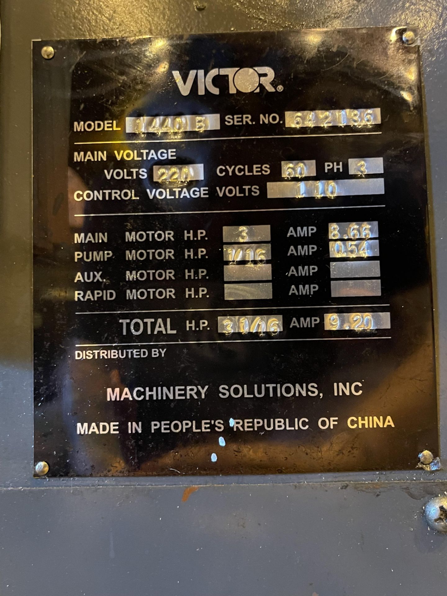 Victor 1440B Lathe (PN1) - Image 5 of 14